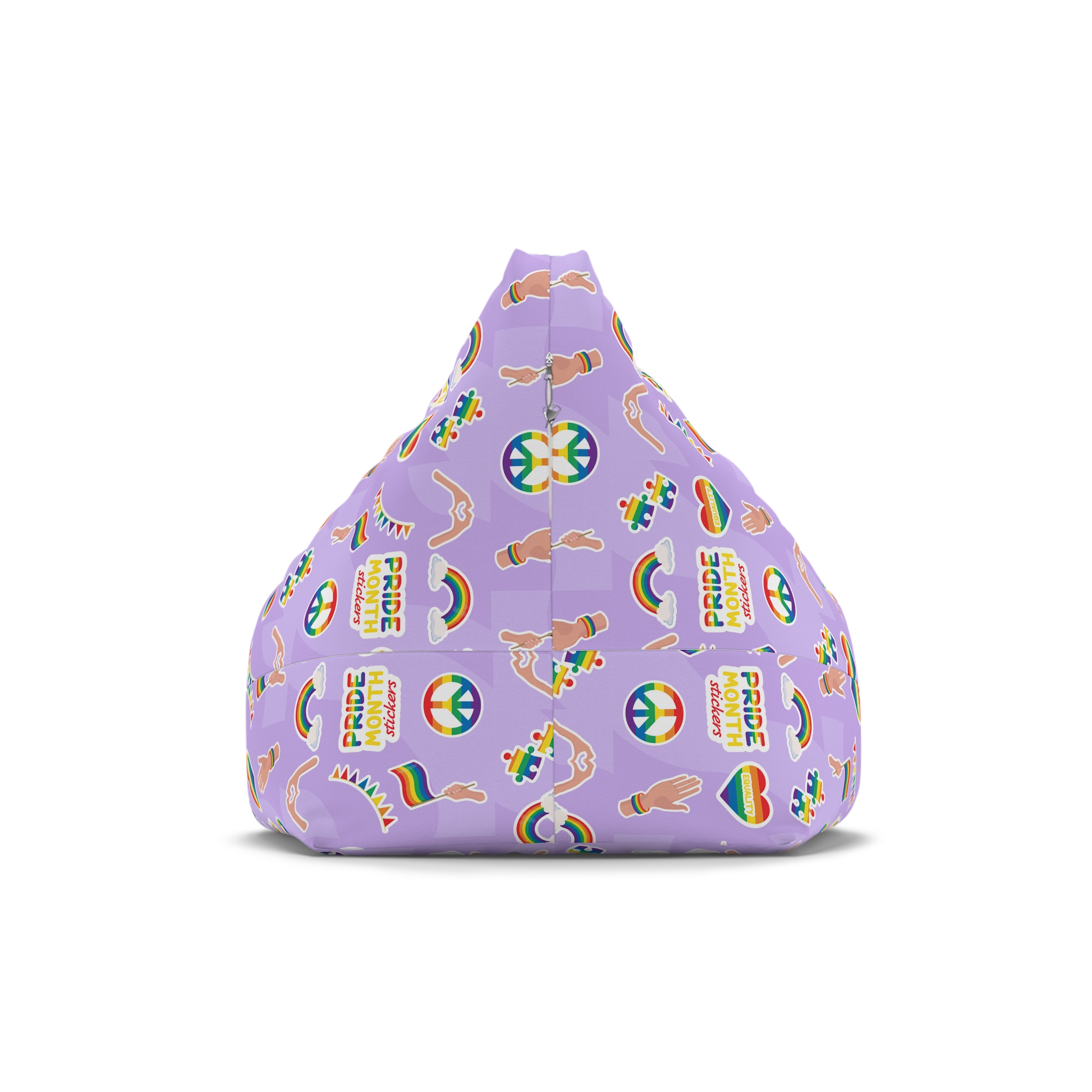 Pride Month Cute Stickers Lgbtq Rainbow Flag Flat Illustrations Bean Bag Chair Cover - Image 2