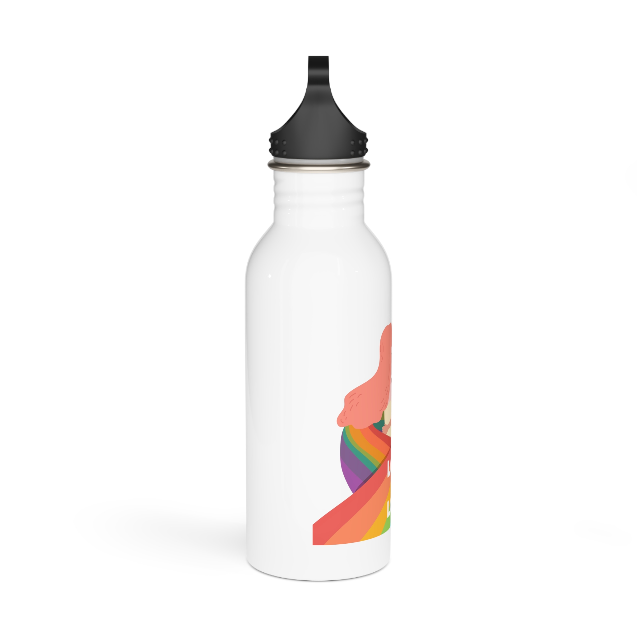 Girls Holding Pride Day Flag Stainless Steel Water Bottle - Image 2