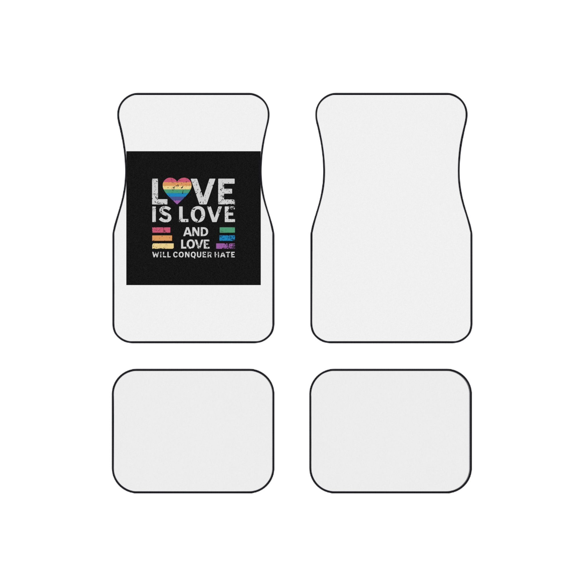 Love Is Love and Love Will Conquer Hate Car Mats Set Of 4