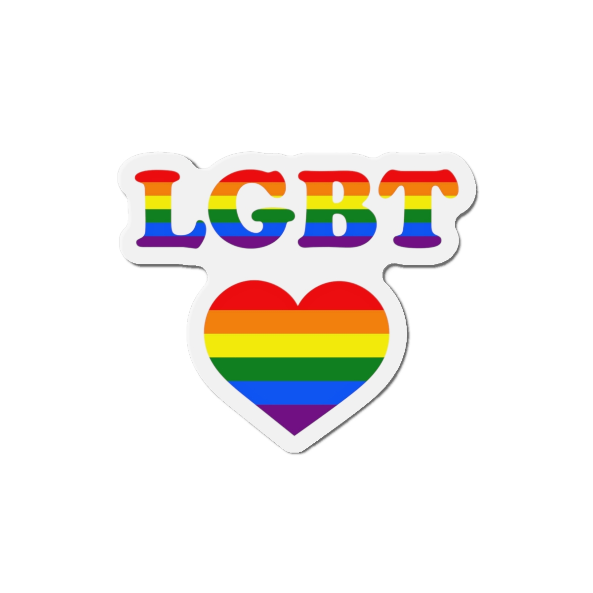 Vector Symbolism Lgbt Community Rainbow Colors Lgbt Inscription Rainbow Heart Die Cut Magnets - Image 7