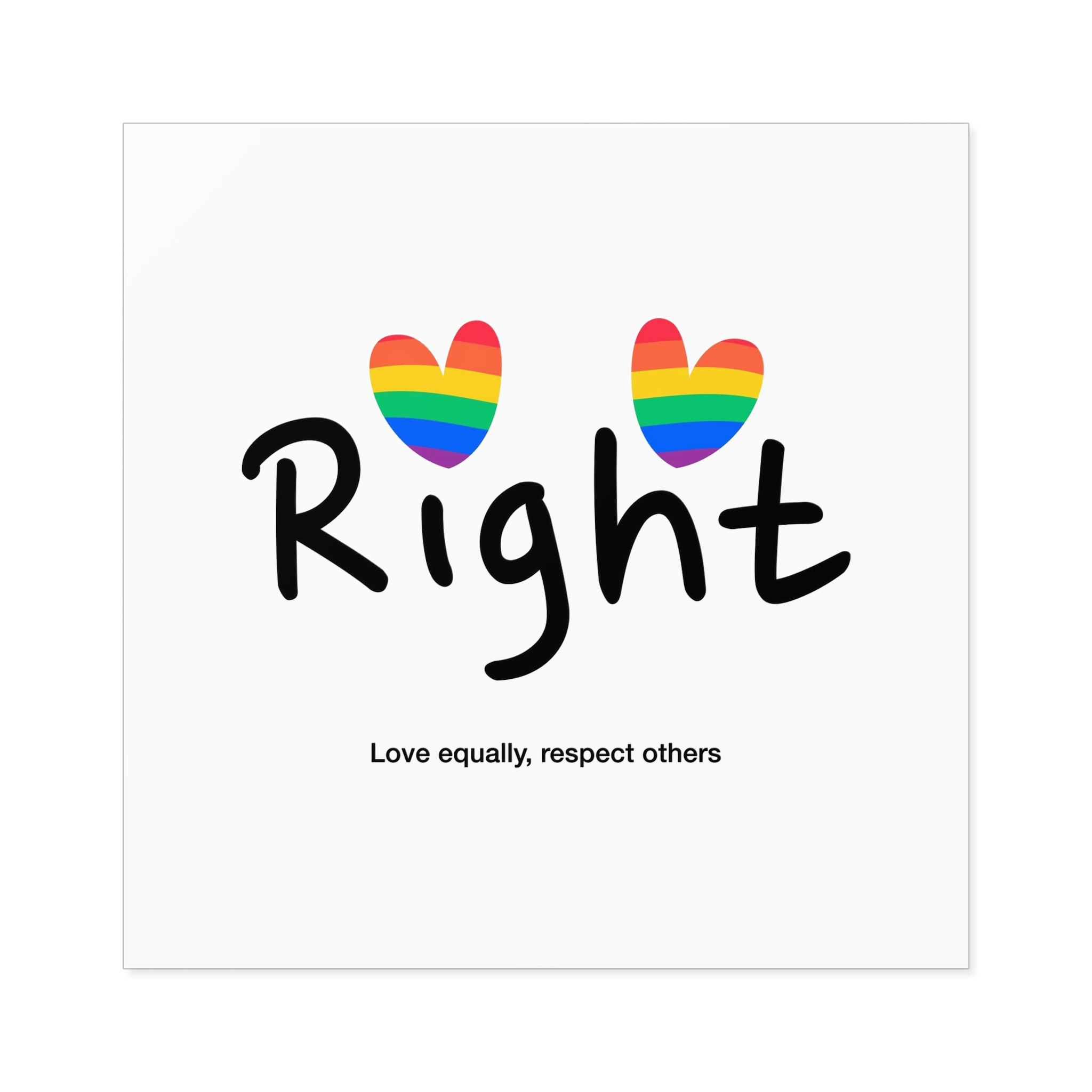Love Letter Pride Rainbow Lettering Text Writing Pattern Freedom Love Heart Homo Colors Flag Parade(1) Laminate Stickers Square - Image 57