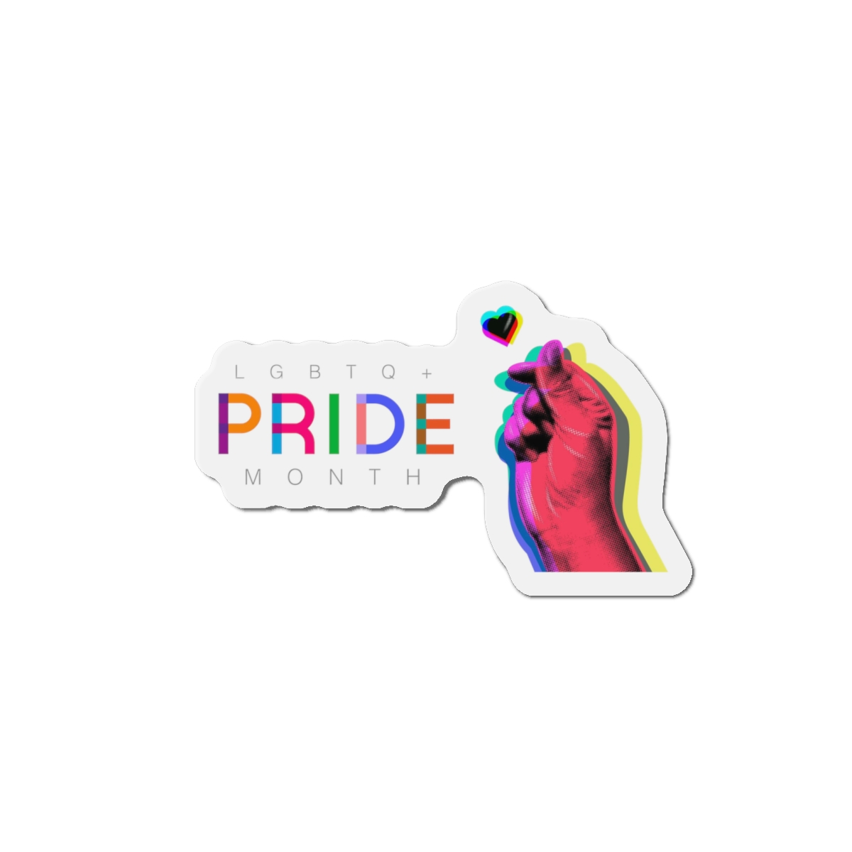 Pride Month Lgbtq Banner Gay Pride Month Rainbow Color Flat Design Hand Together Love Sign Typography Die Cut Magnets - Image 13