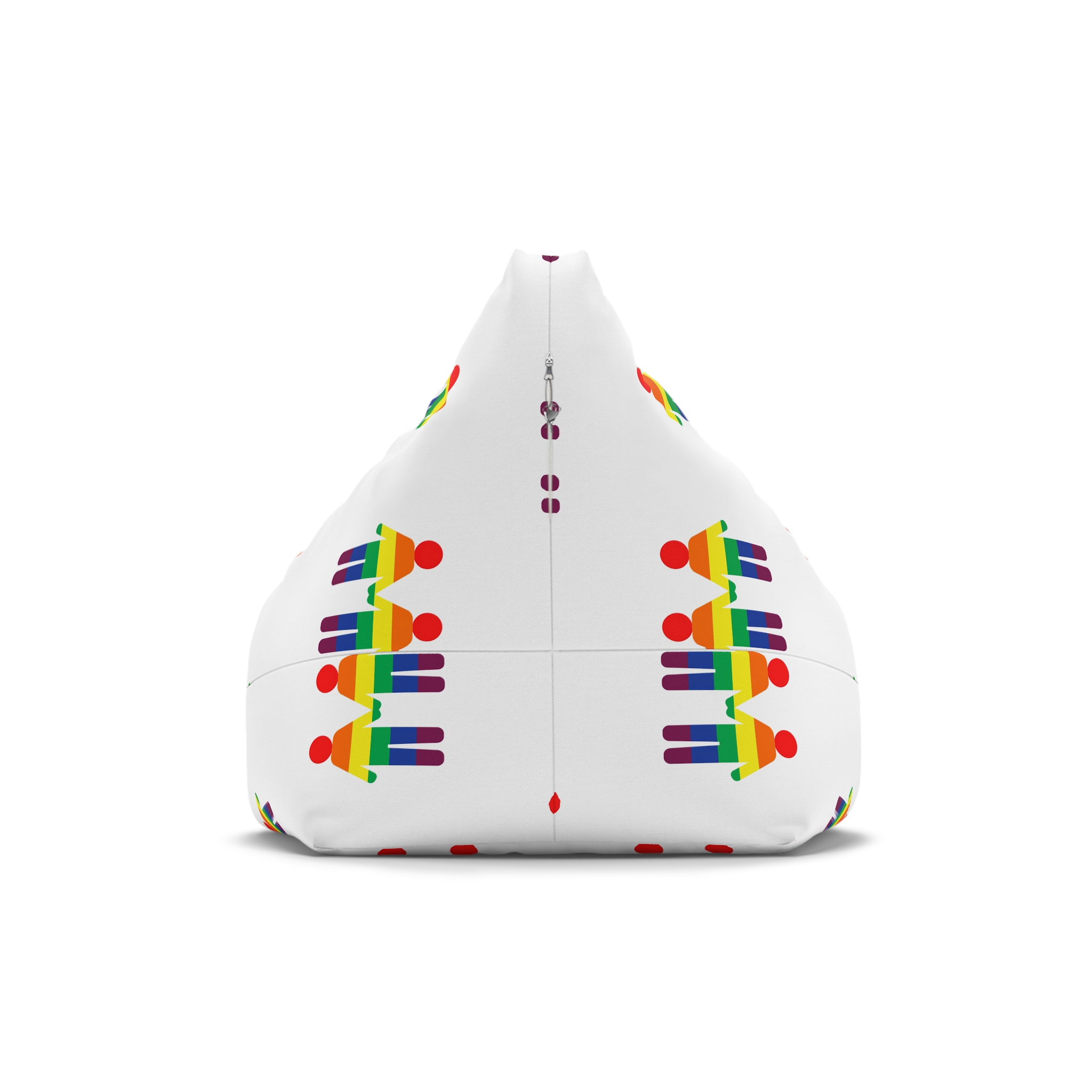 Gay Couple Holding Hands With Rainbow Color Background Vector Bean Bag Chair Cover - Image 2