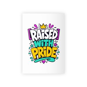 Raised With Pride Text Effect Gift Wrapping Paper Rolls 1pc
