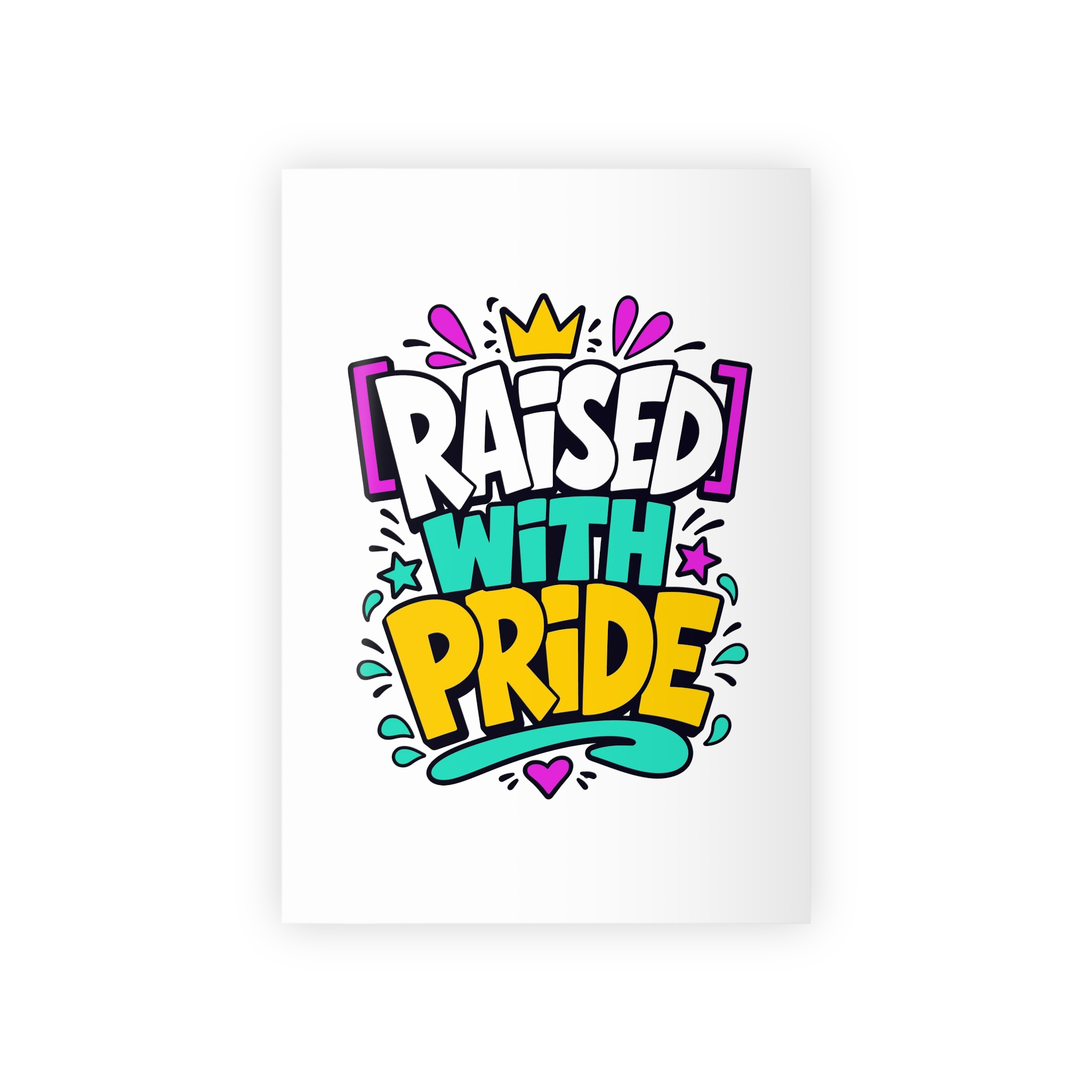 Raised With Pride Text Effect Gift Wrapping Paper Rolls 1pc