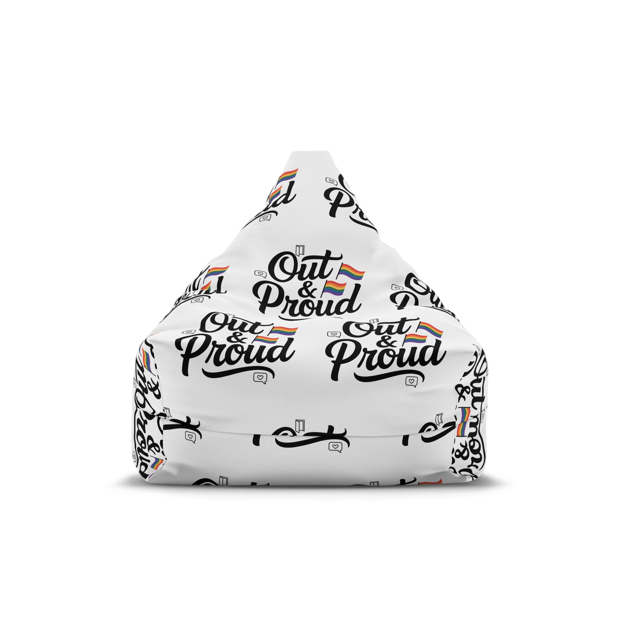 Out Proud T Shirt Design Isolated White Background(1) Bean Bag Chair Cover