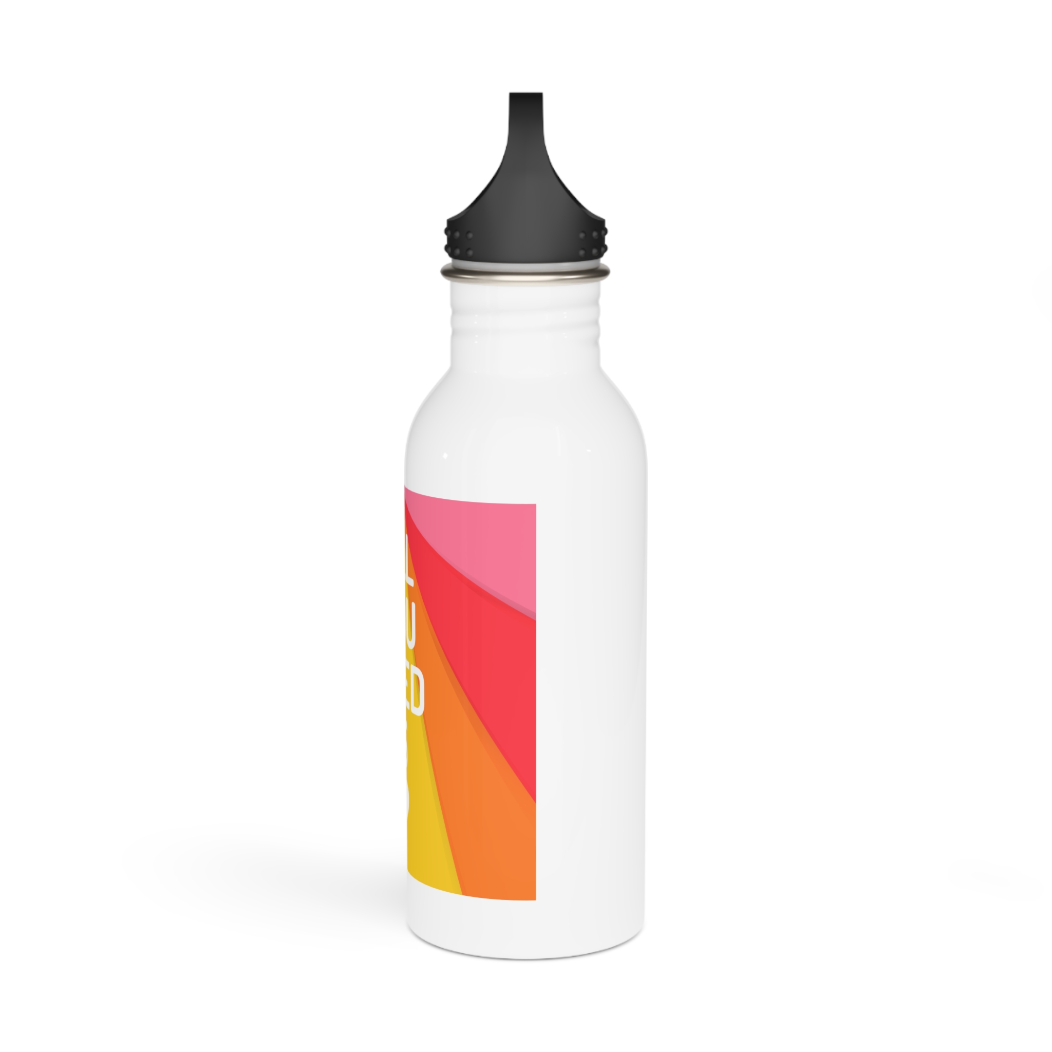 Rainbow Colored Background With All You Need Is Love Concept Pride Month Stainless Steel Water Bottle - Image 4