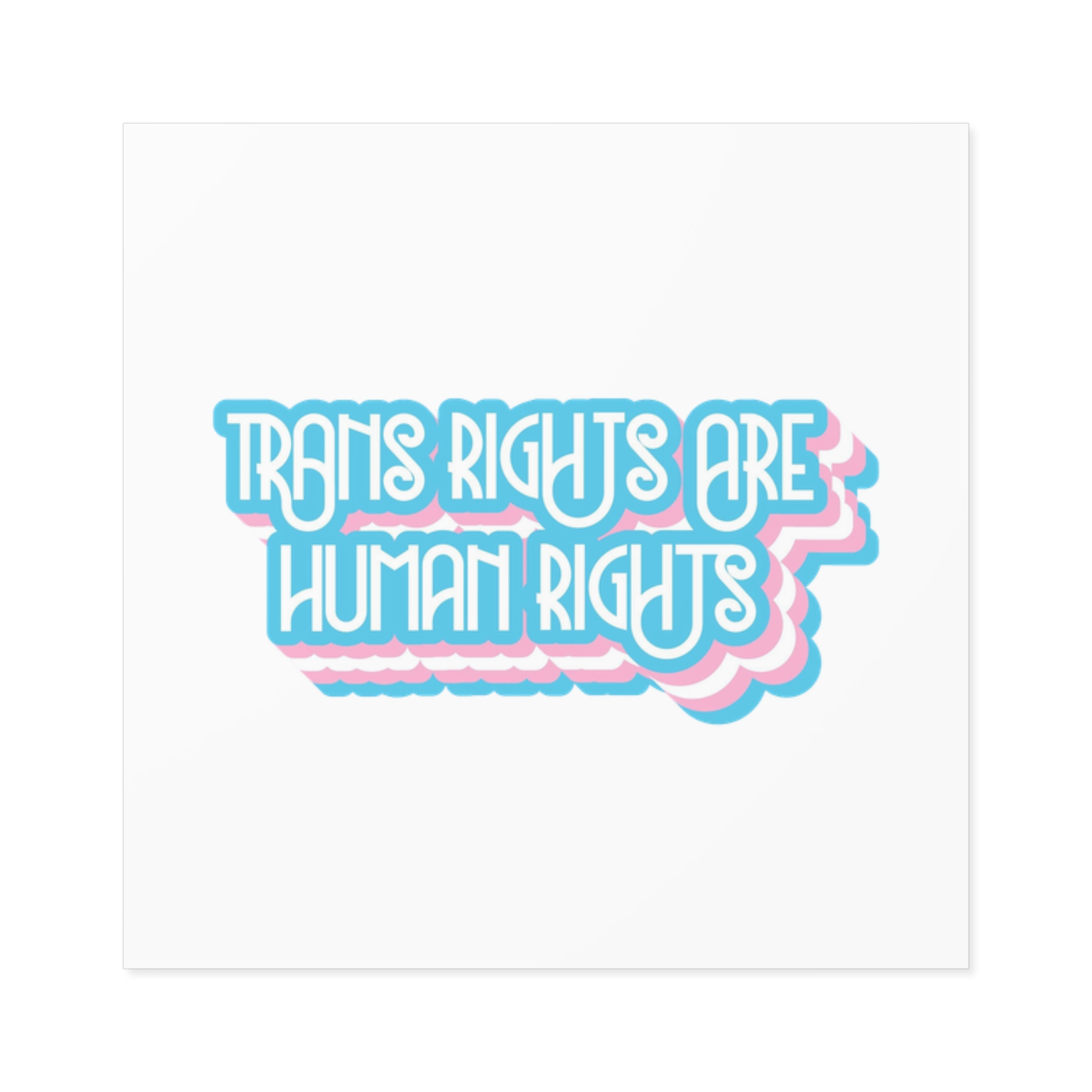 Pride Day Lettering With Human Rights Laminate Stickers Square - Image 13