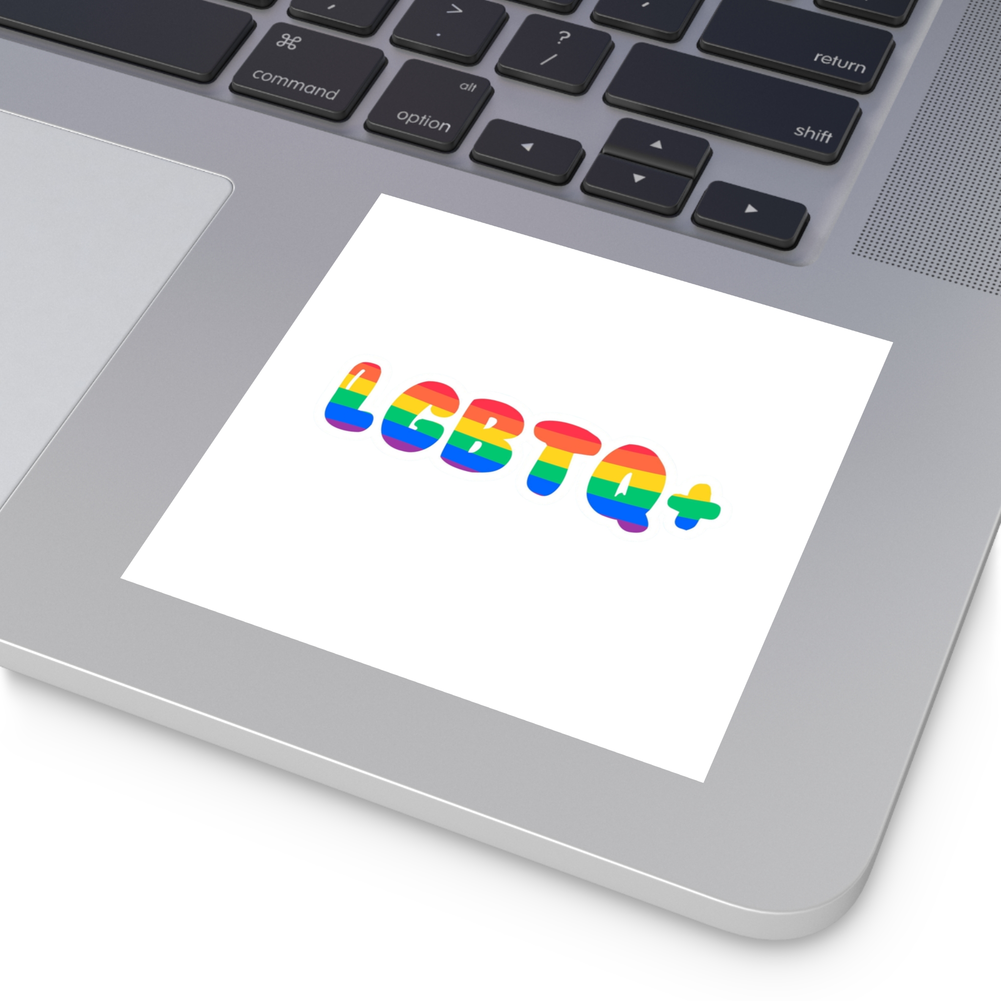 Pride Rainbow Lettering Text Writing Pattern Freedom Love Heart Homo Colors Flag Parade Lgbtq Flag W Laminate Stickers Square - Image 19