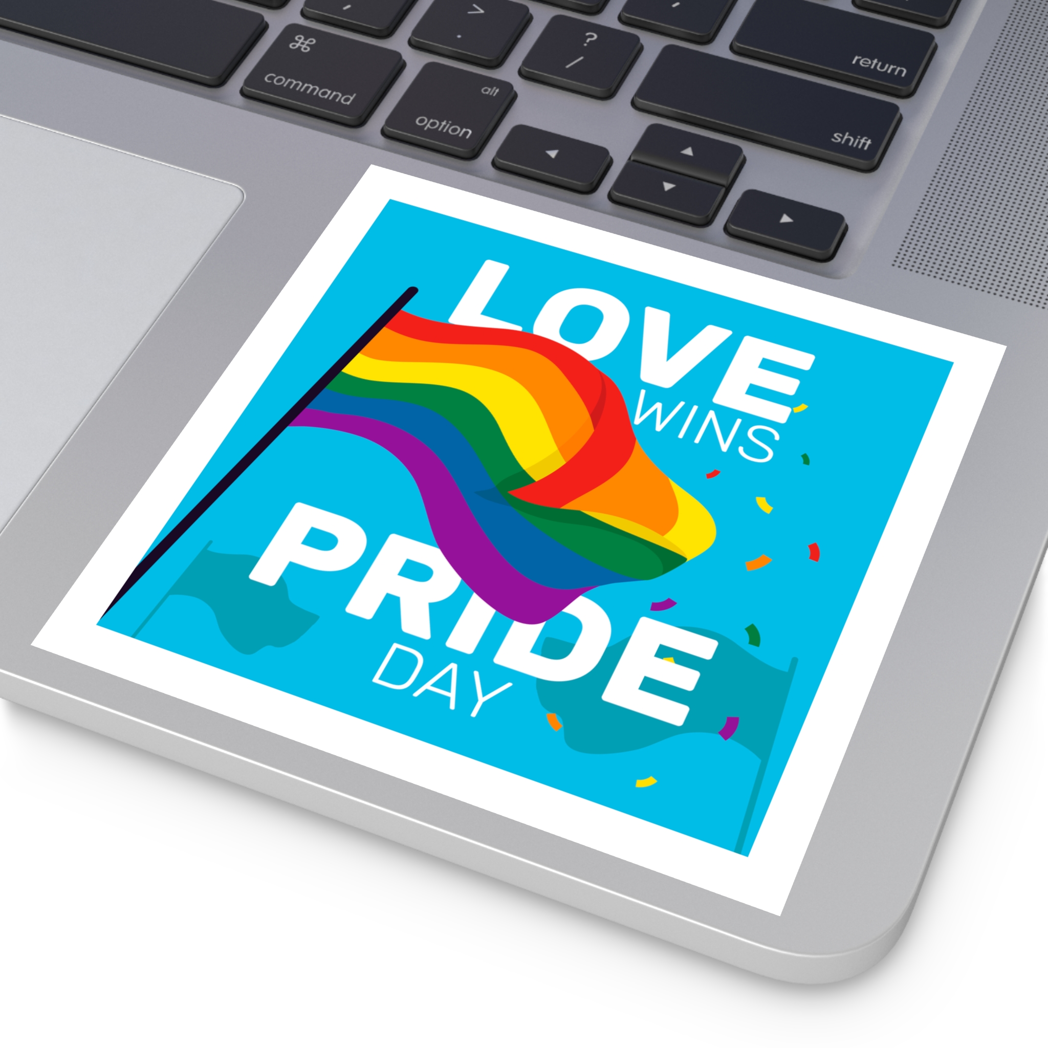 Pride Day Event With Rainbow Flag Laminate Stickers Square - Image 47