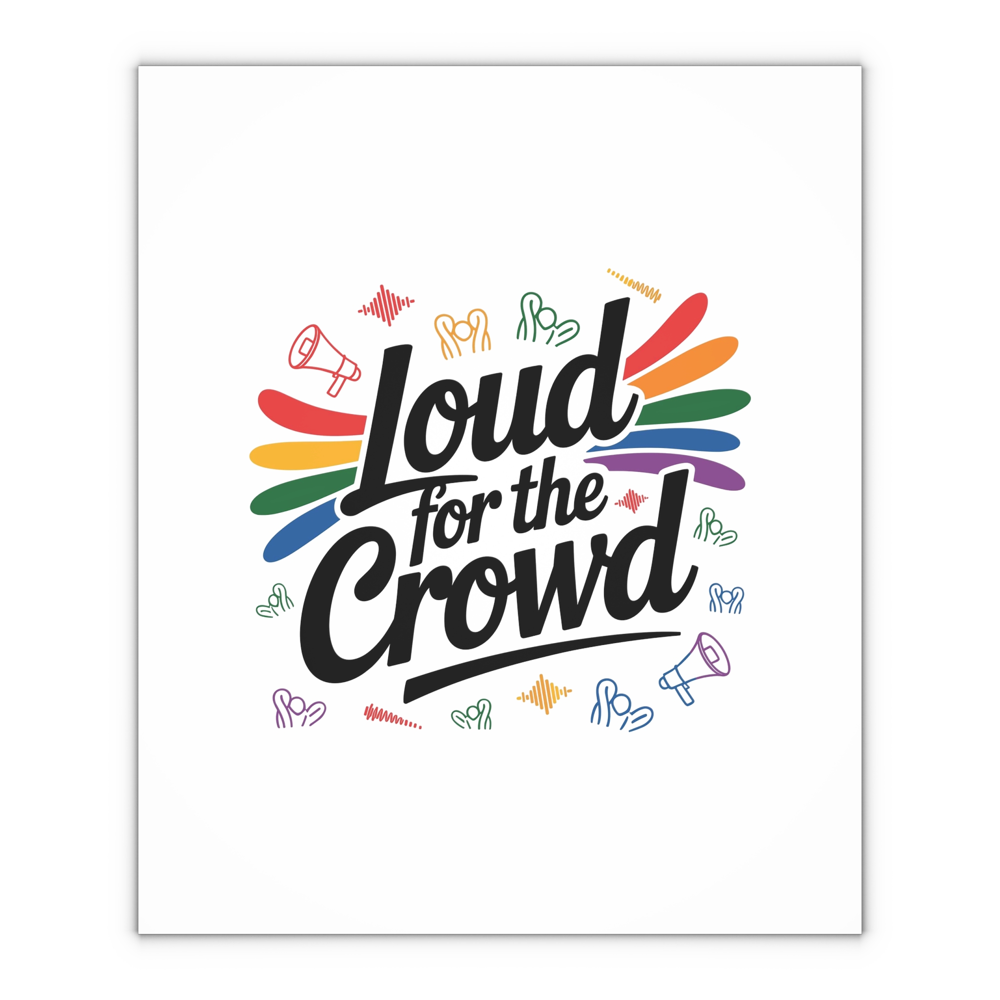 Loud Crowd T Shirt Design Isolated White Background 2 Gift Wrapping Paper Sheets 1pc - Image 4