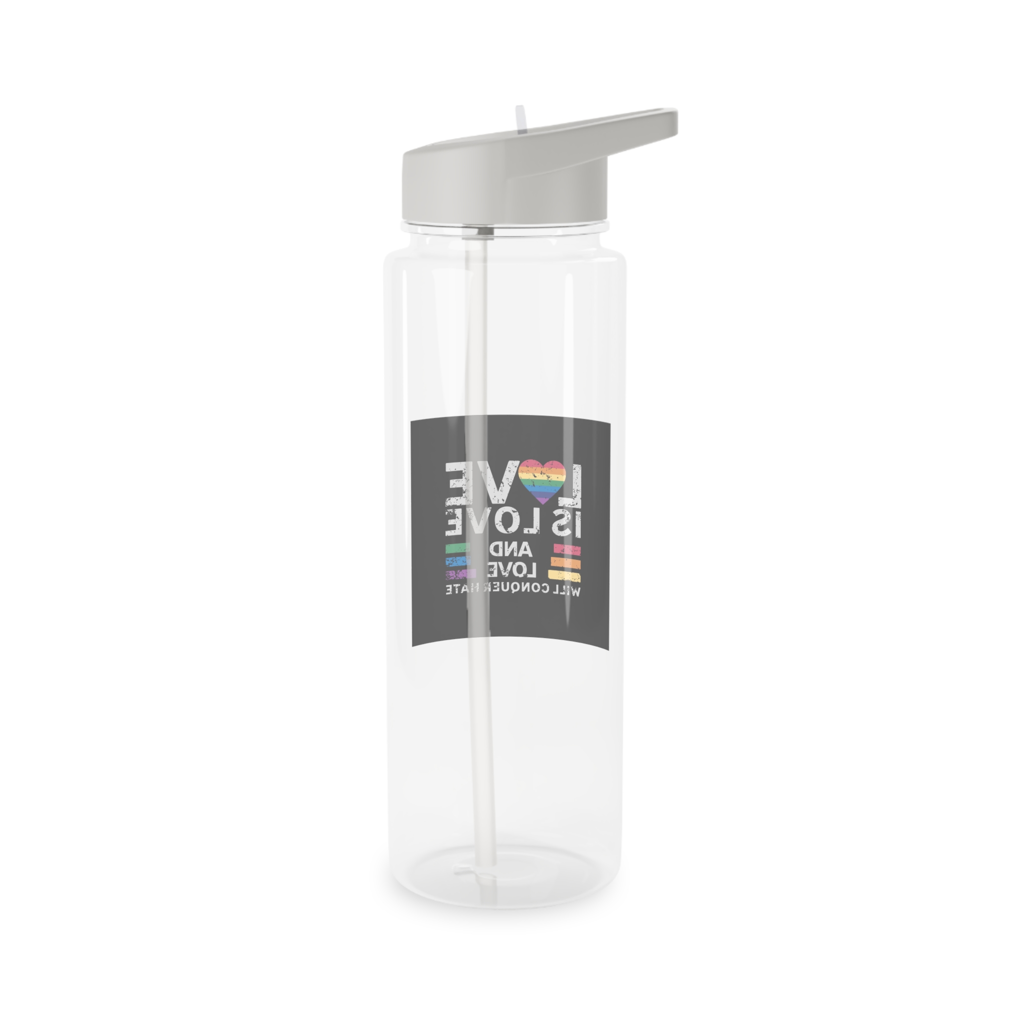 Love Is Love and Love Will Conquer Hate Tritan Water Bottle - Image 6