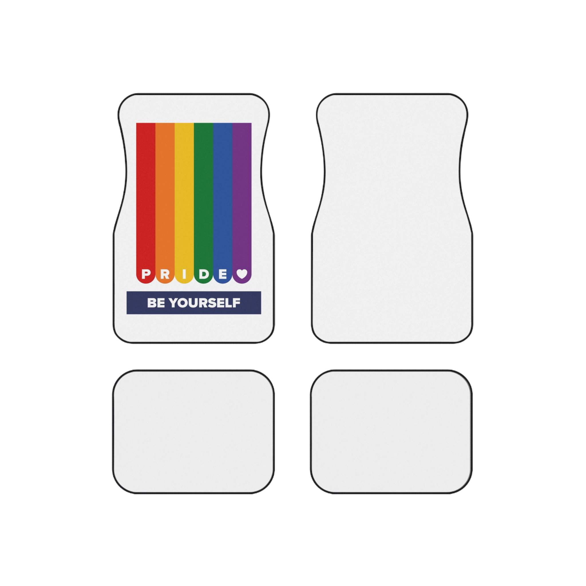 Lgbt Pride Month June Lesbian Gay Bisexual Transgender Lgbtq Flag Rainbow Vector Car Mats Set Of 4