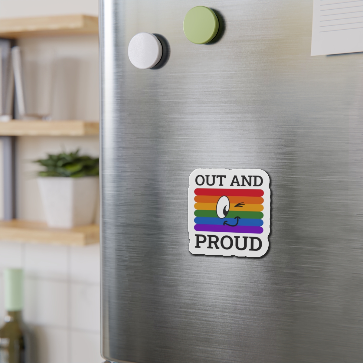 Out Proud Lgbtq Pride Month Quote Book Lover Rainbow Flag Hand Drawn Art White Background Die Cut Magnets - Image 9