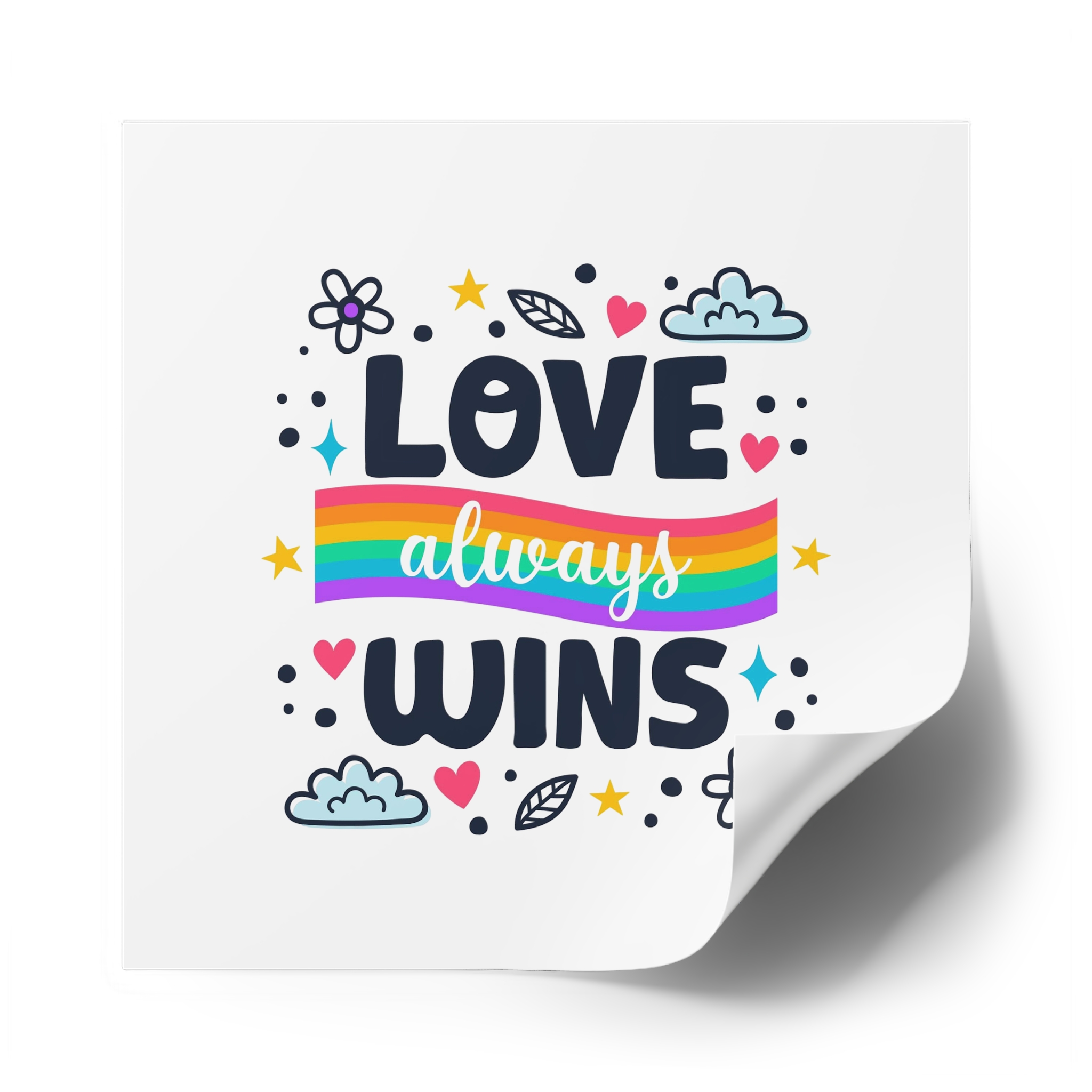 Pride Day Lettering Style Laminate Stickers Square - Image 78