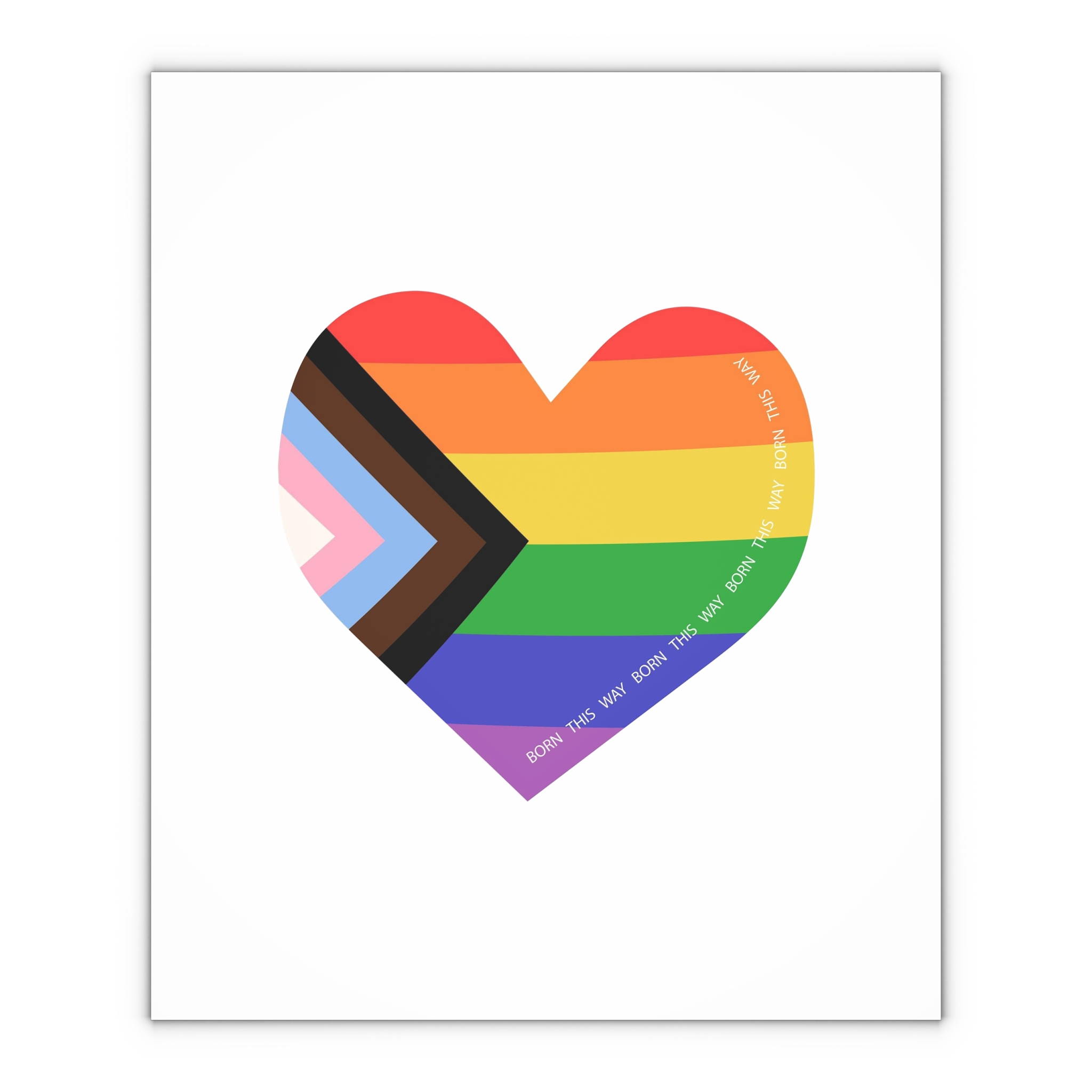 Heart Shaped Lgbtq Flag Flat Vector Illustration Gift Wrapping Paper Sheets 1pc - Image 4
