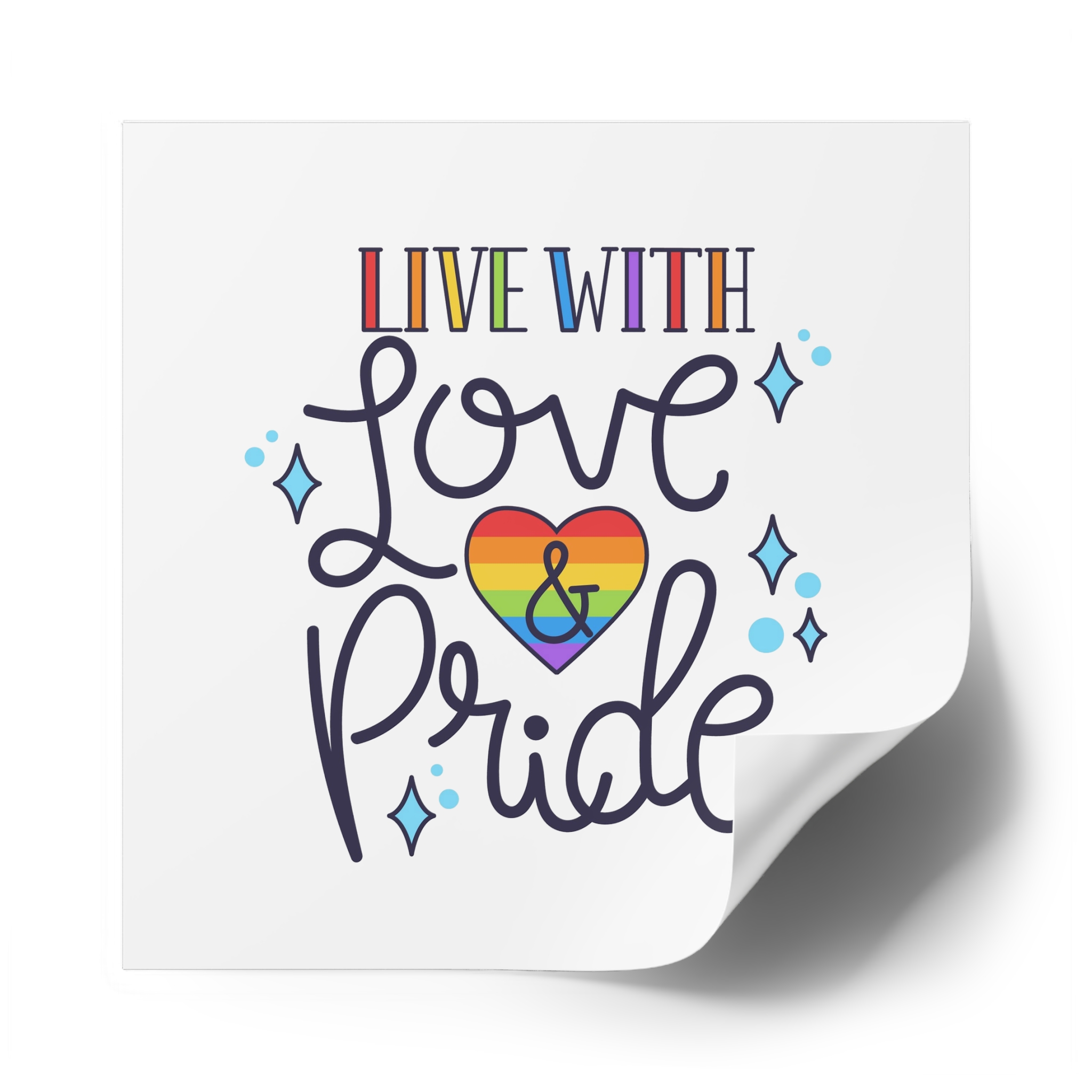 Pride Day Lettering Concept Laminate Stickers Square - Image 58