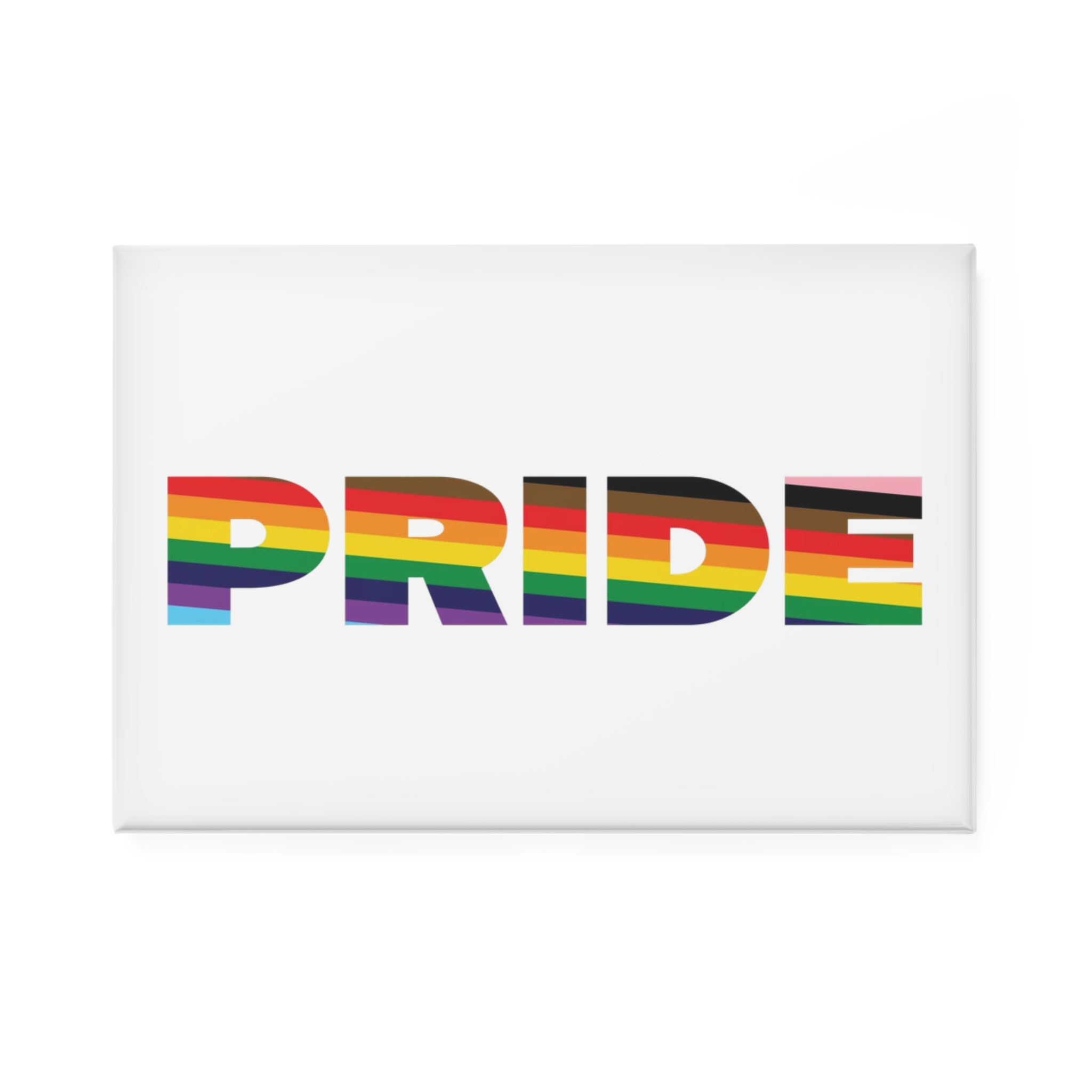 Large Bold Pride Letters Infused With Progress Rainbow Flag Colors Represent Lgbtqia Button Magnet Rectangle 1 And 10 Pcs - Image 5