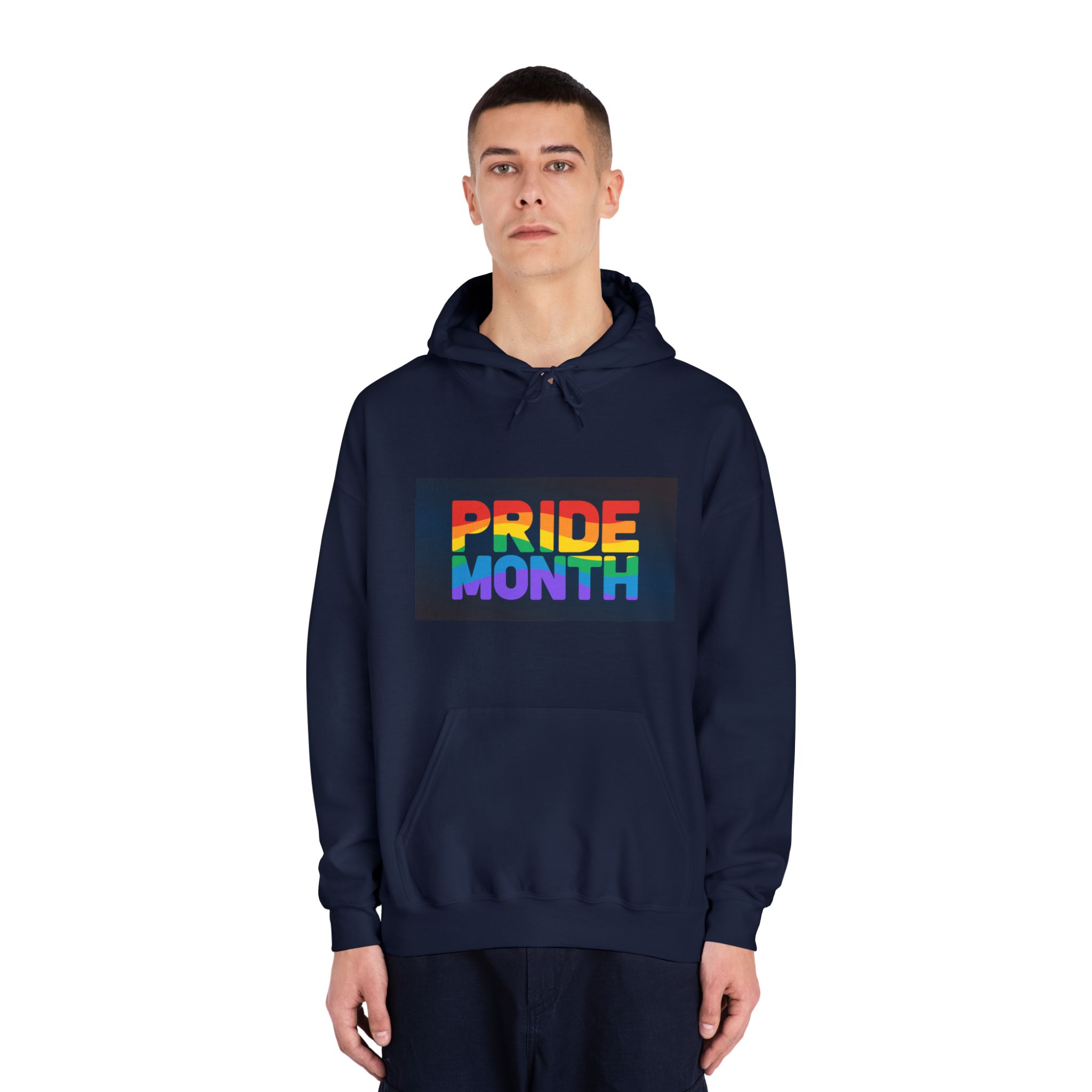 Lgbt Pride Rainbow Flag Lettering Banner Poster Social Media Pride Calligraphy With Unisex Dryblend Hooded Sweatshirt - Image 31
