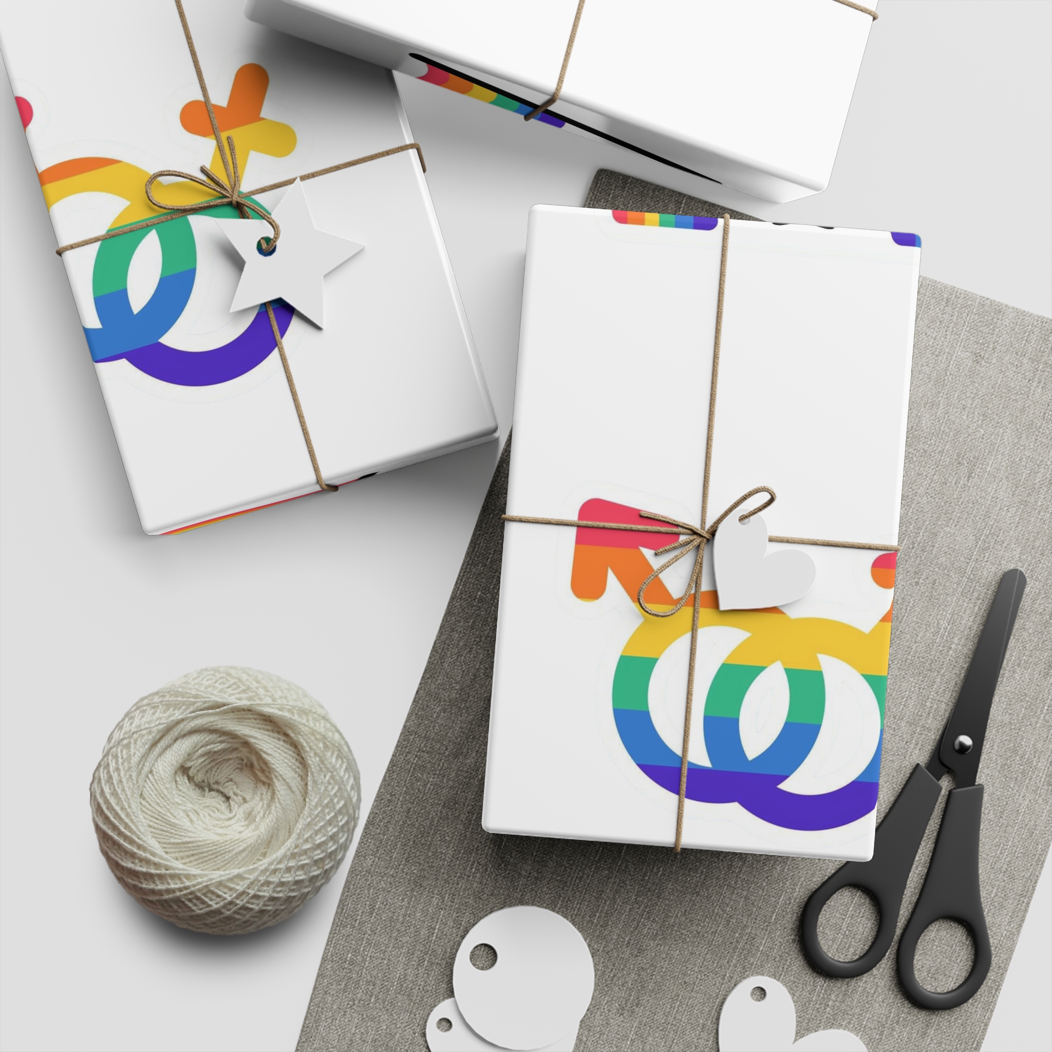Lgbt Stickers Doodle Style Lgbtq Set Lgbt Pride Community Symbols Rainbow Colored Elements Flag Heart Rainbow Gift Wrapping Paper Sheets 1pc - Image 2