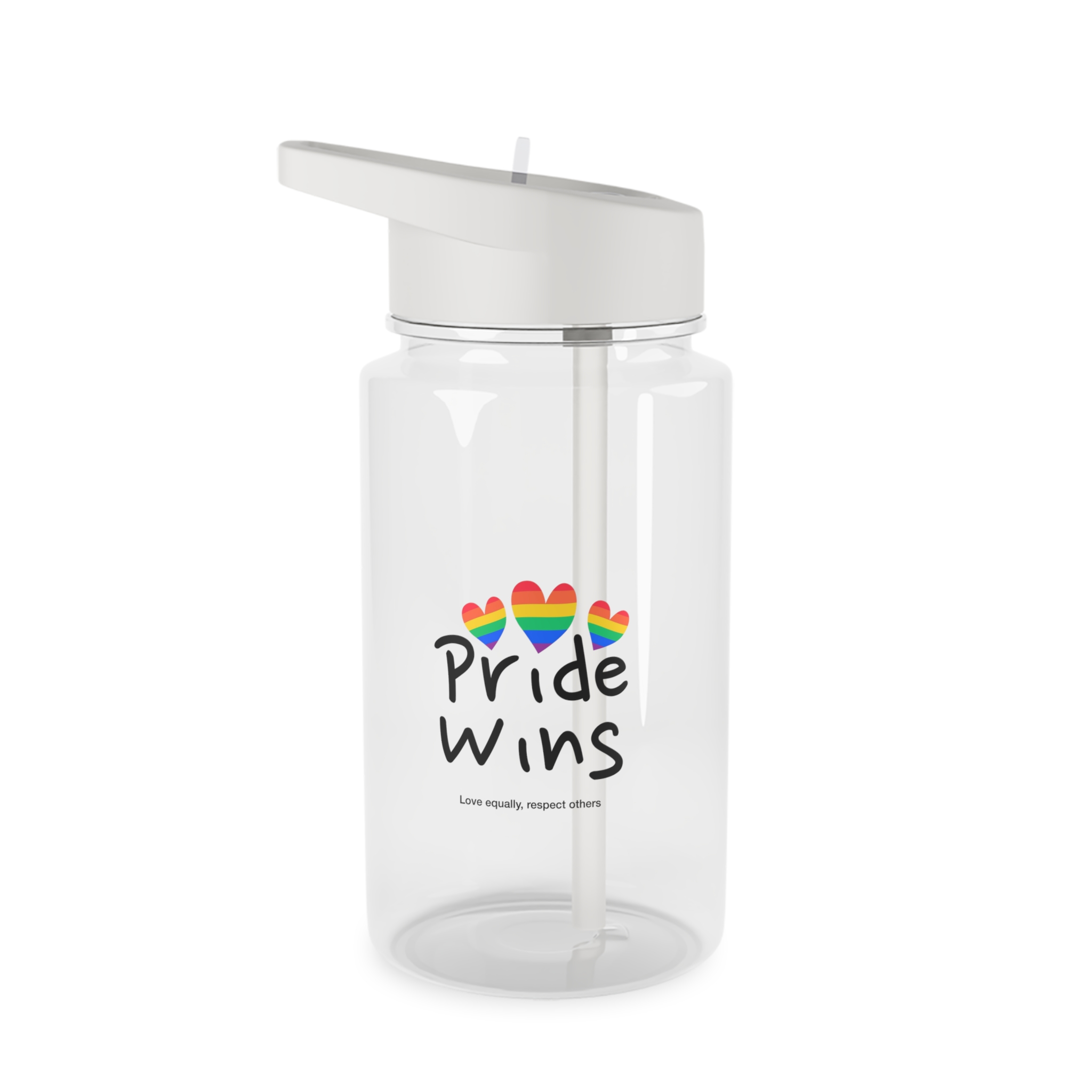 Love Letter Pride Rainbow Lettering Text Writing Pattern Freedom Love Heart Homo Colors Flag Parade (1) Tritan Water Bottle