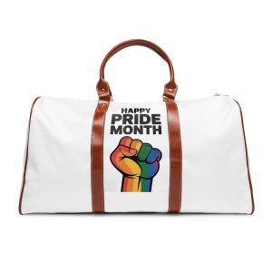 Happy Pride Month With Rainbow Fist Waterproof Travel Bag