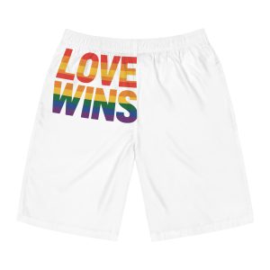 Love Wins Rainbow Pride Message1 Mens Board Shorts Aop