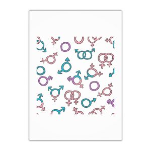 Seamless Pattern With Gender Signs Gift Wrapping Paper Sheets 1pc