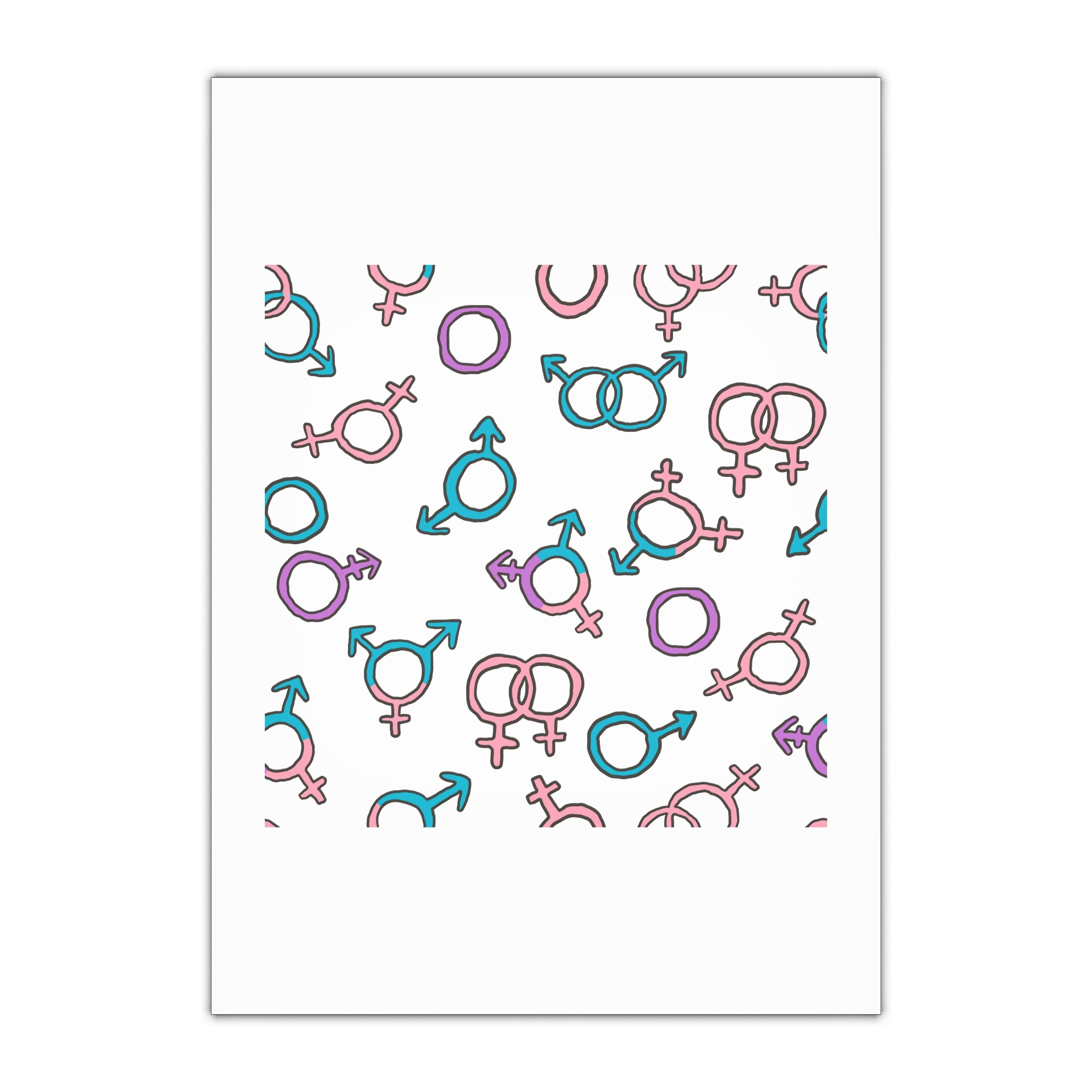 Seamless Pattern With Gender Signs Gift Wrapping Paper Sheets 1pc