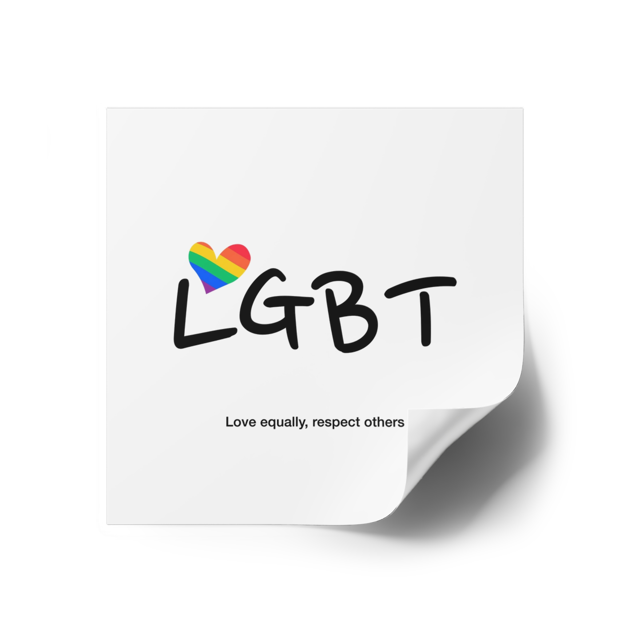 Love Letter Pride Rainbow Lettering Text Writing Pattern Freedom Love Heart Homo Colors Flag Parade(3) Laminate Stickers Square - Image 30