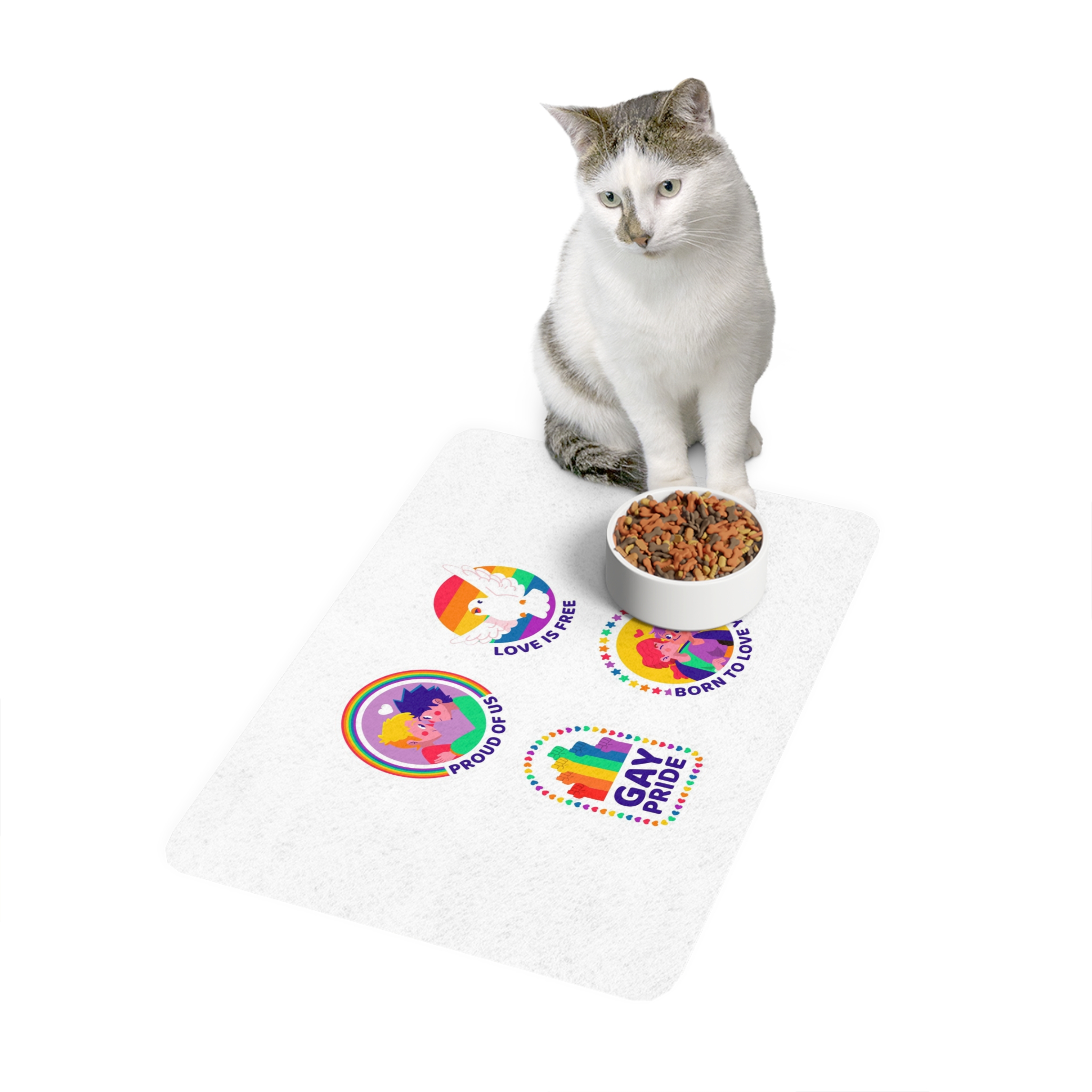 Flat Labels Collection Pride Month Celebration (1) Pet Food Mat 12x18 - Image 3