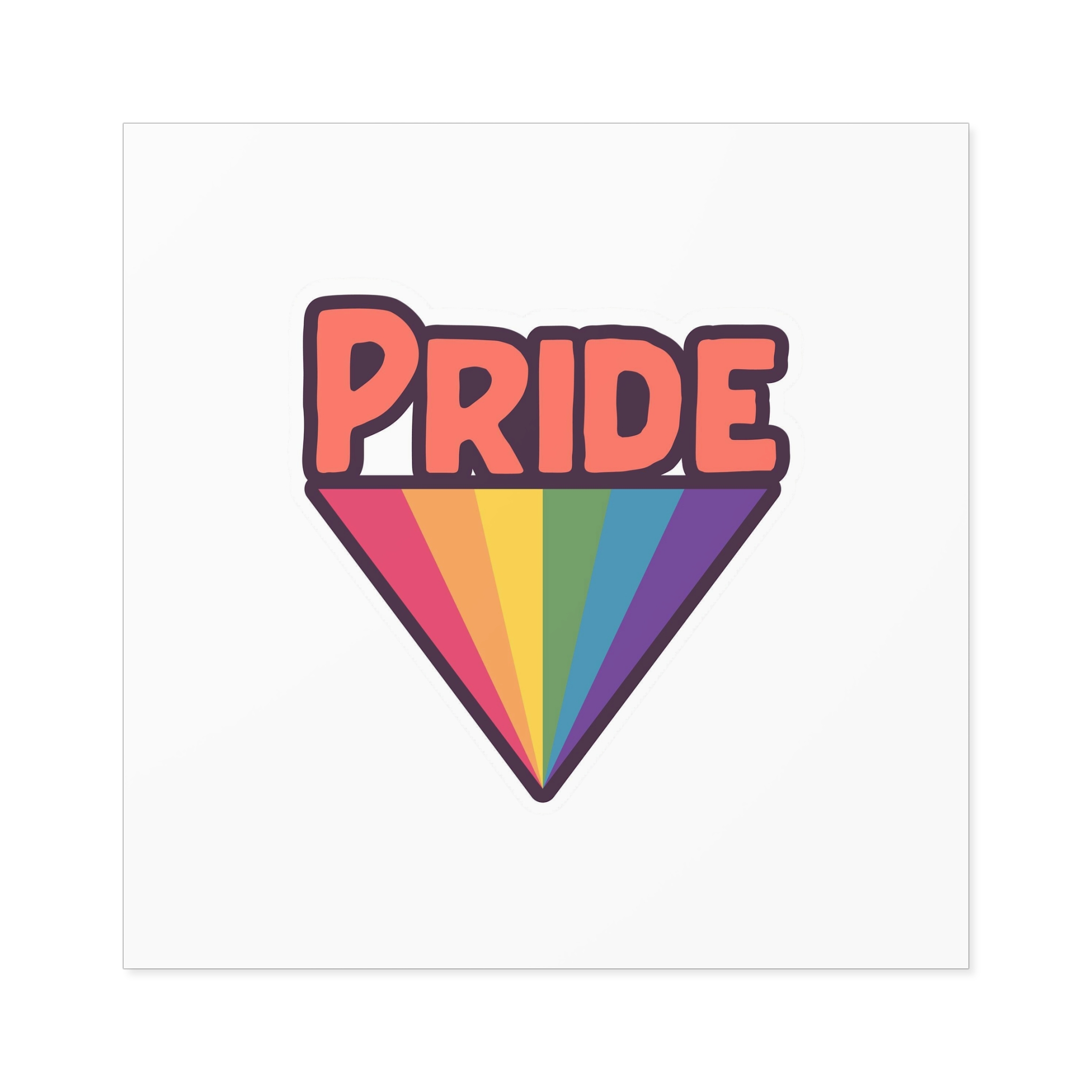 Pride With Rainbow Laminate Stickers Square - Image 49