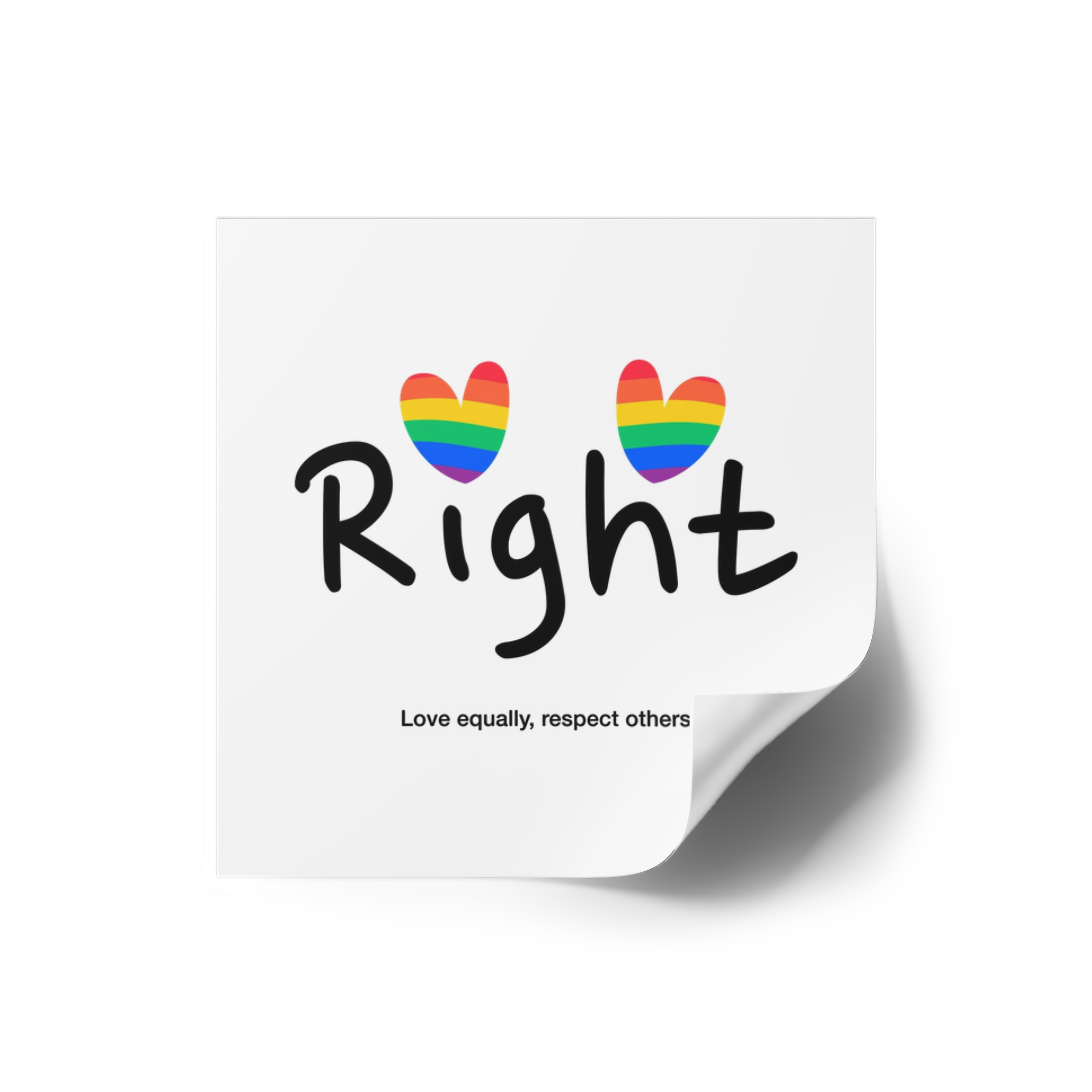 Love Letter Pride Rainbow Lettering Text Writing Pattern Freedom Love Heart Homo Colors Flag Parade(1) Laminate Stickers Square - Image 2
