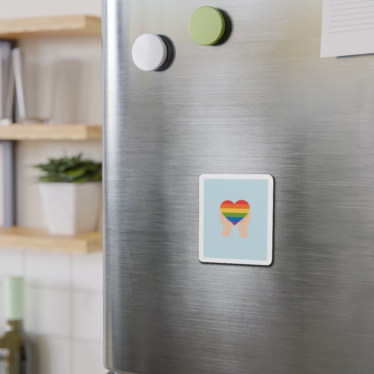 Pride Lgbt Card Support Love Poster That Says Rainbow Heart It Die Cut Magnets - Image 6
