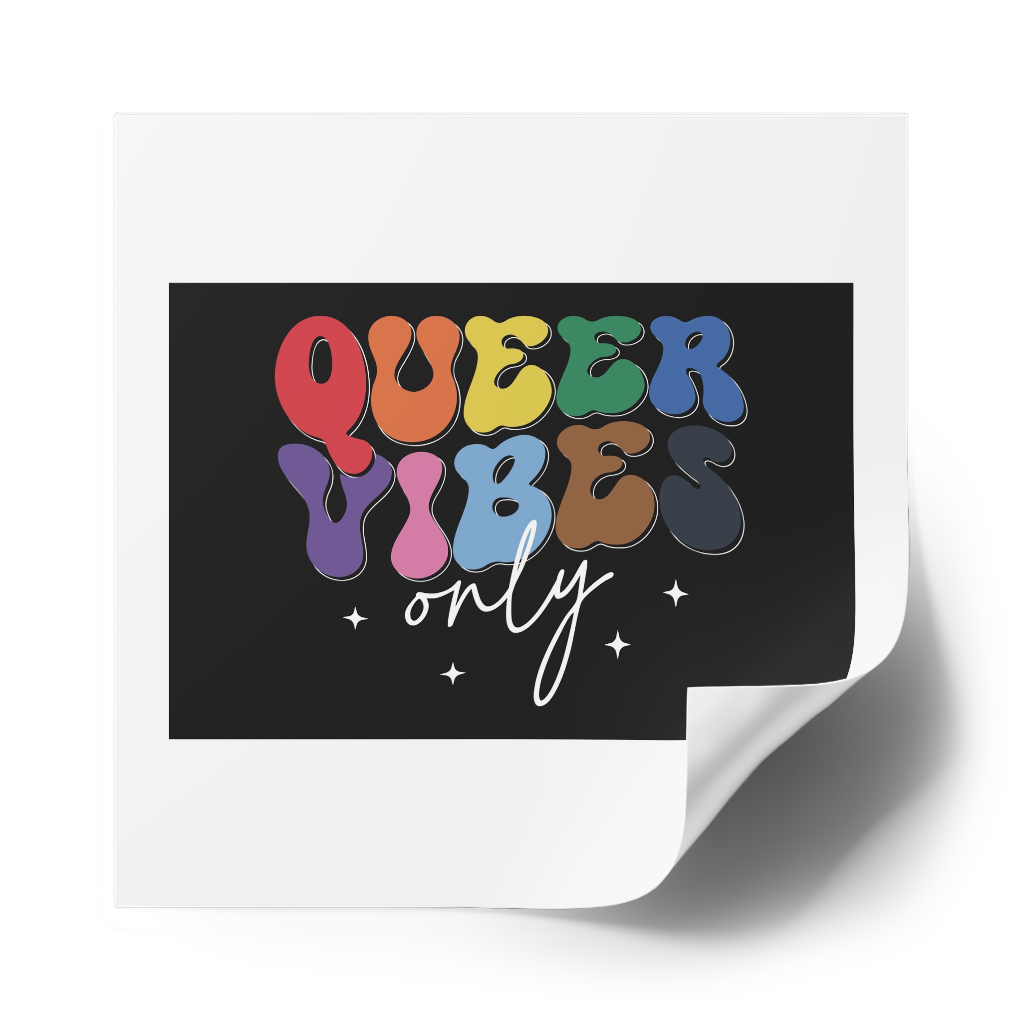 Pride Lgbtq Gay Typography Vector Tshirt Design(1) Laminate Stickers Square - Image 62
