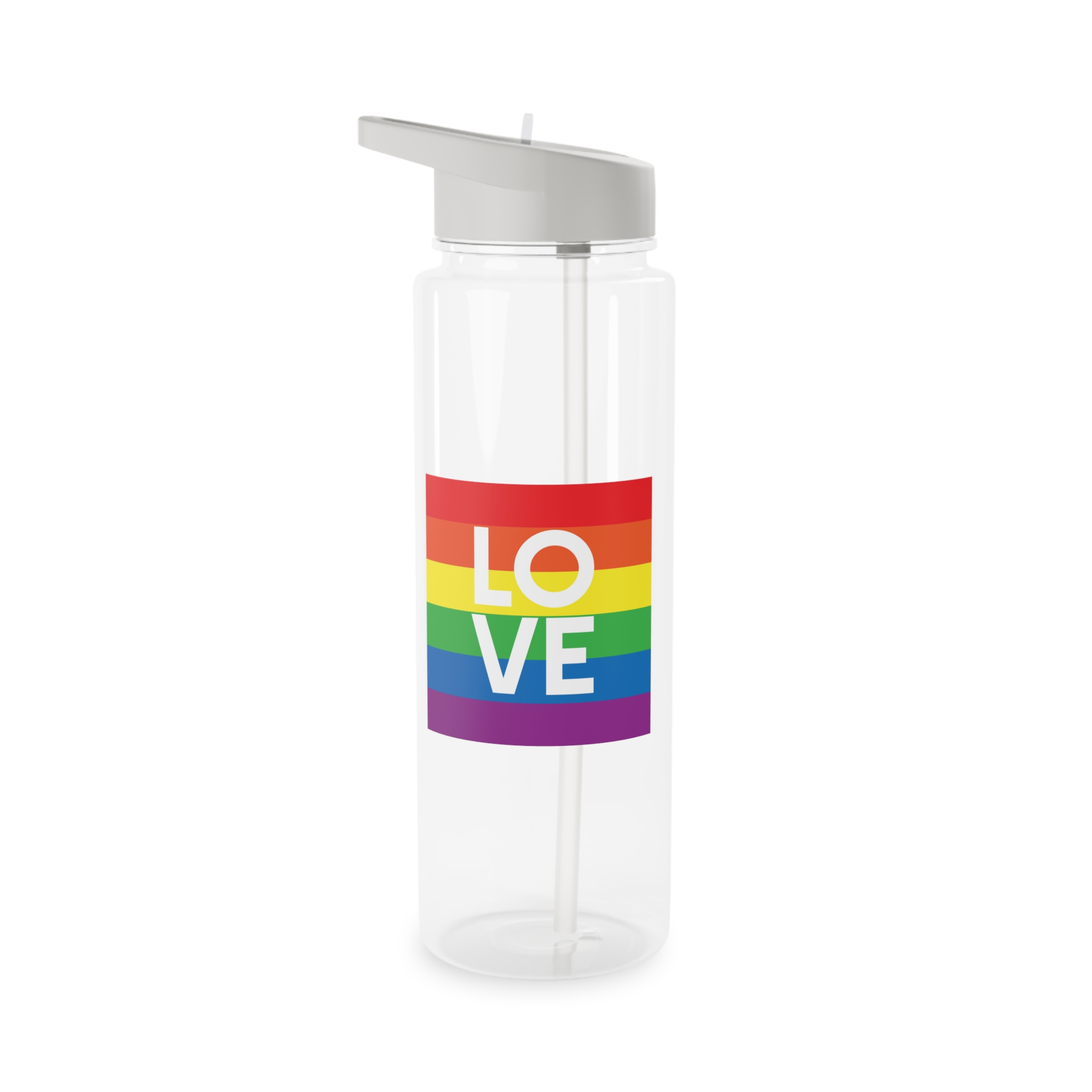 Love Lgbt Squere White Tritan Water Bottle - Image 5