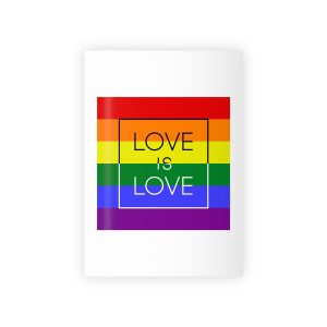 Lgbt Card Text Love Is Love Background Flag Colors Vector Illustration Gift Wrapping Paper Rolls 1pc