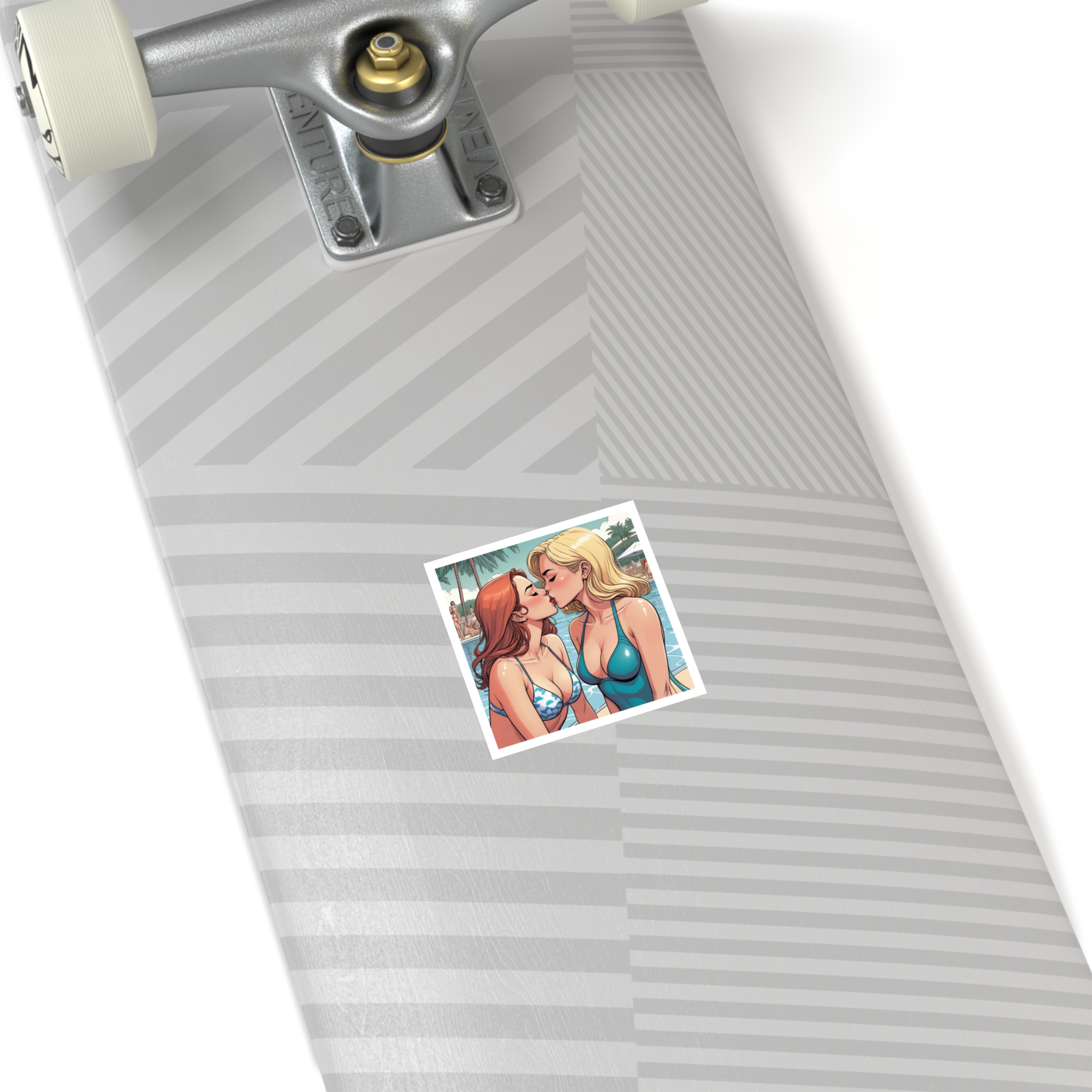 Lesbian Pride Design 4C84D6 Laminate Stickers Square - Image 4