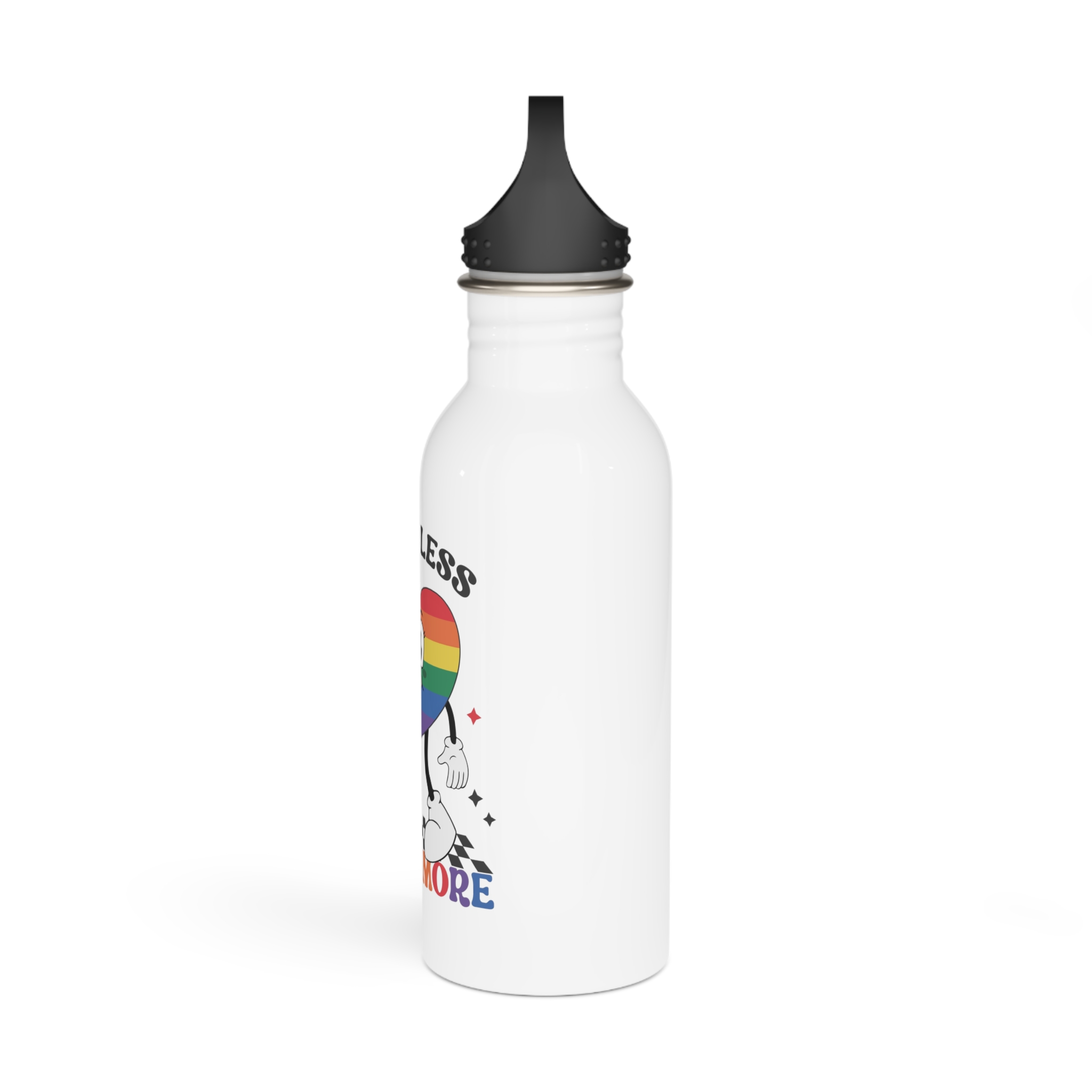 Heart With Words Hate Less Love More It Stainless Steel Water Bottle - Image 4