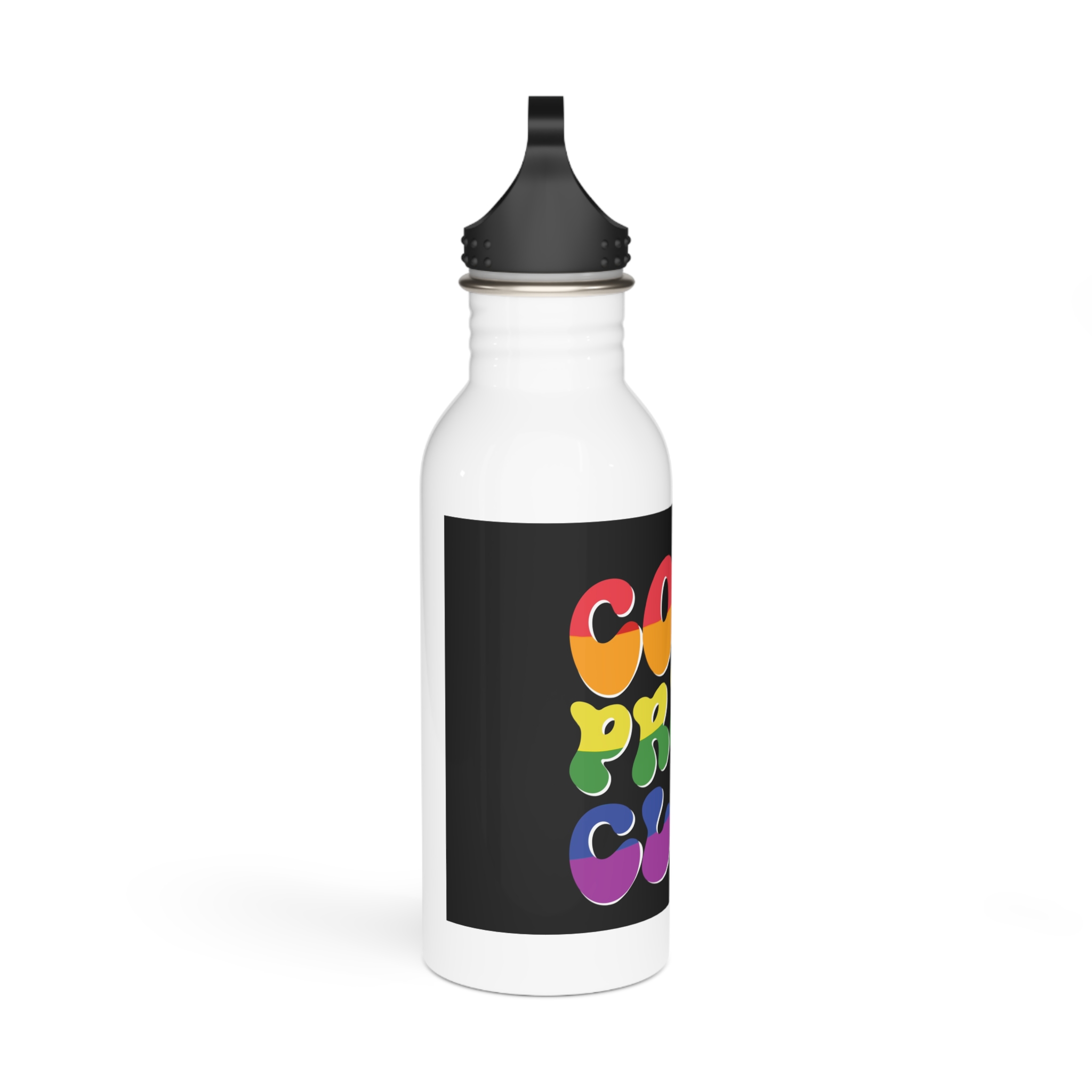 Word Cool Black Background Stainless Steel Water Bottle - Image 2