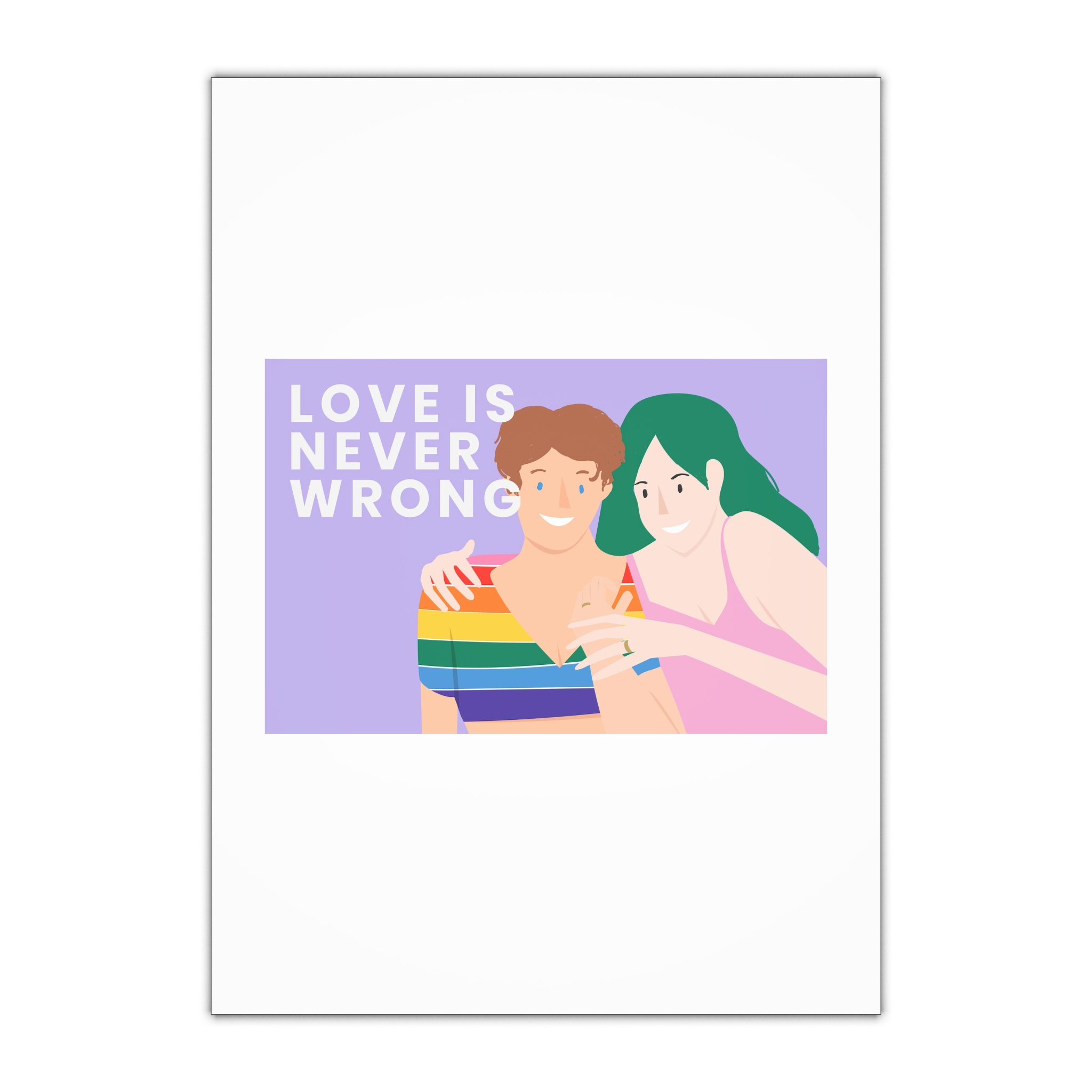 Lgbtq Gay Couple Banner Template Pride Month Gift Wrapping Paper Sheets 1pc