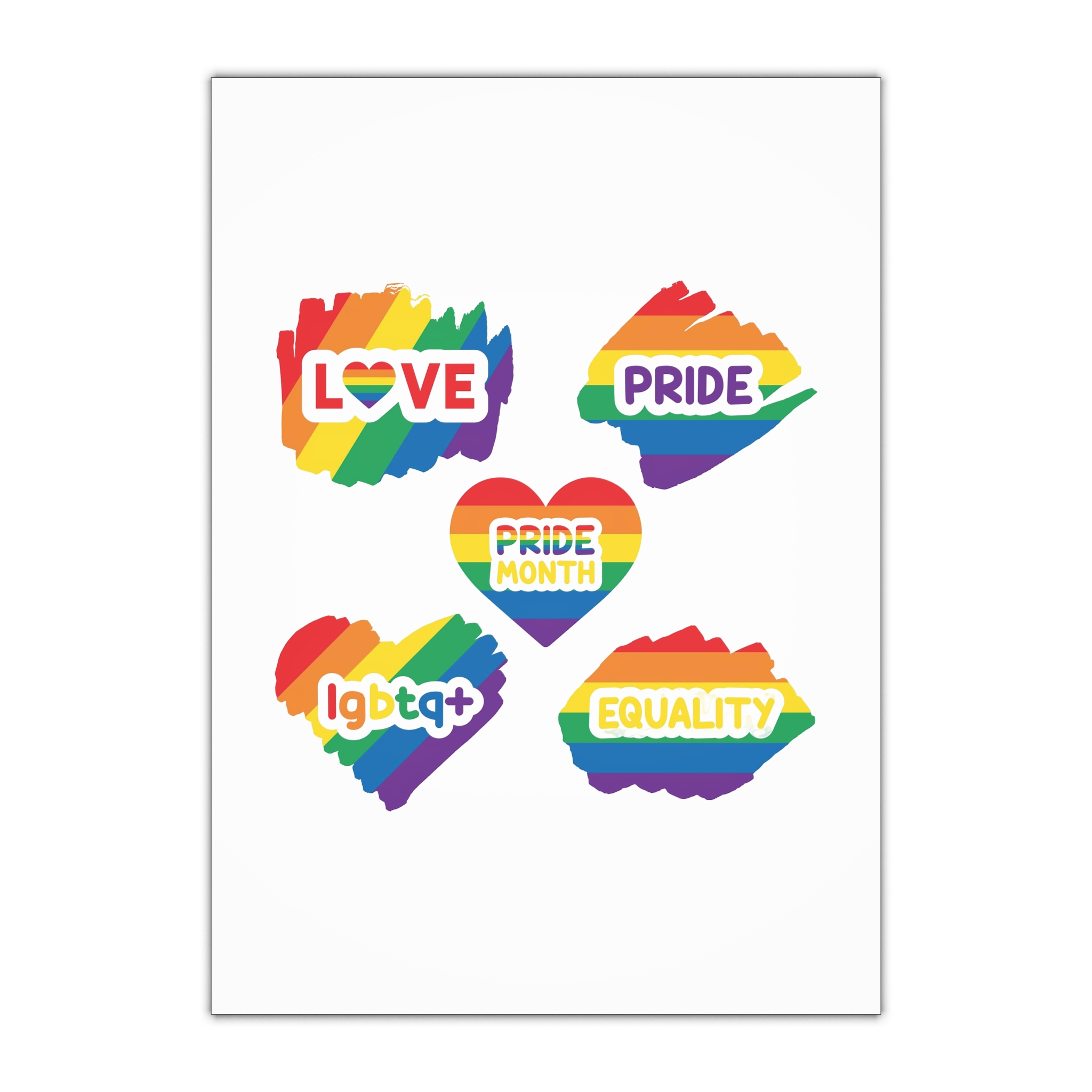 Pride Month Stickers Rainbow Lgbtq Flag Love Equality Gift Wrapping Paper Sheets 1pc
