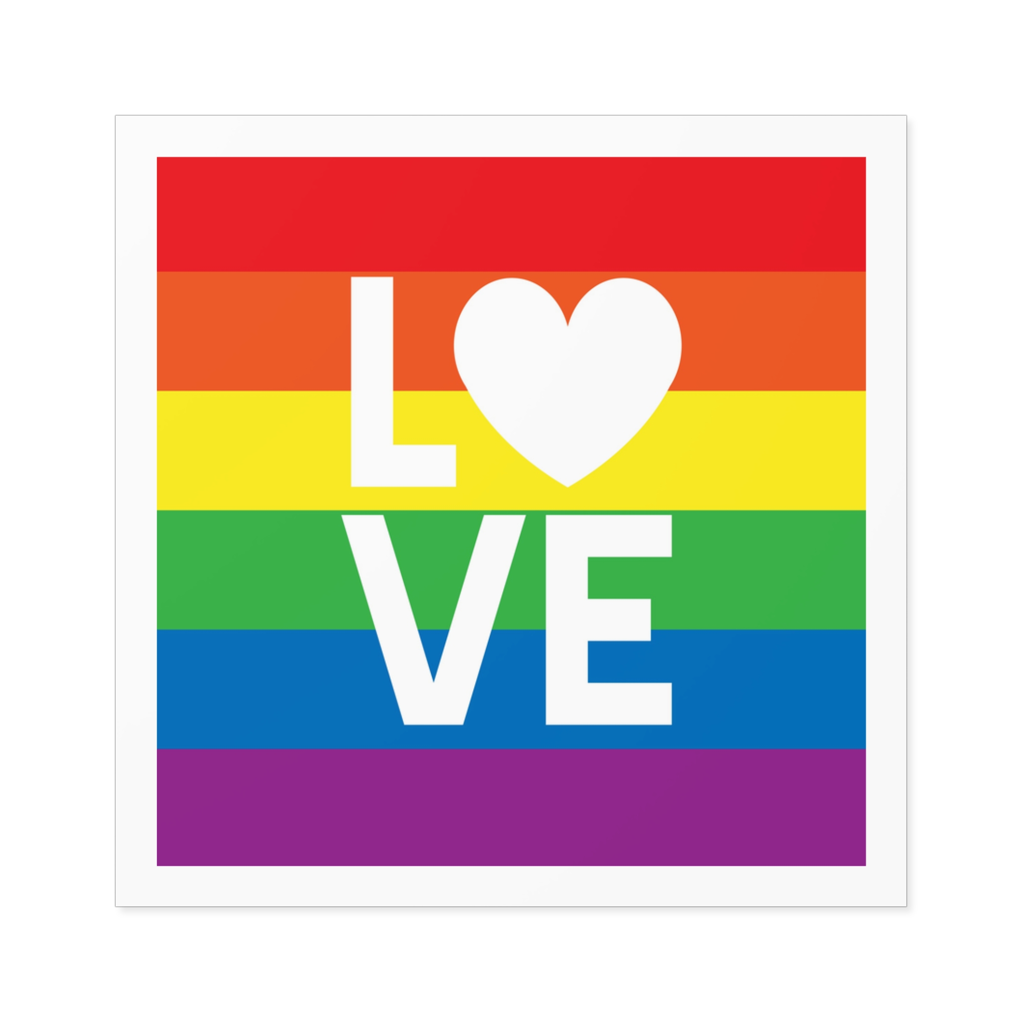 Love Lgbt Heart Squere White Laminate Stickers Square - Image 17