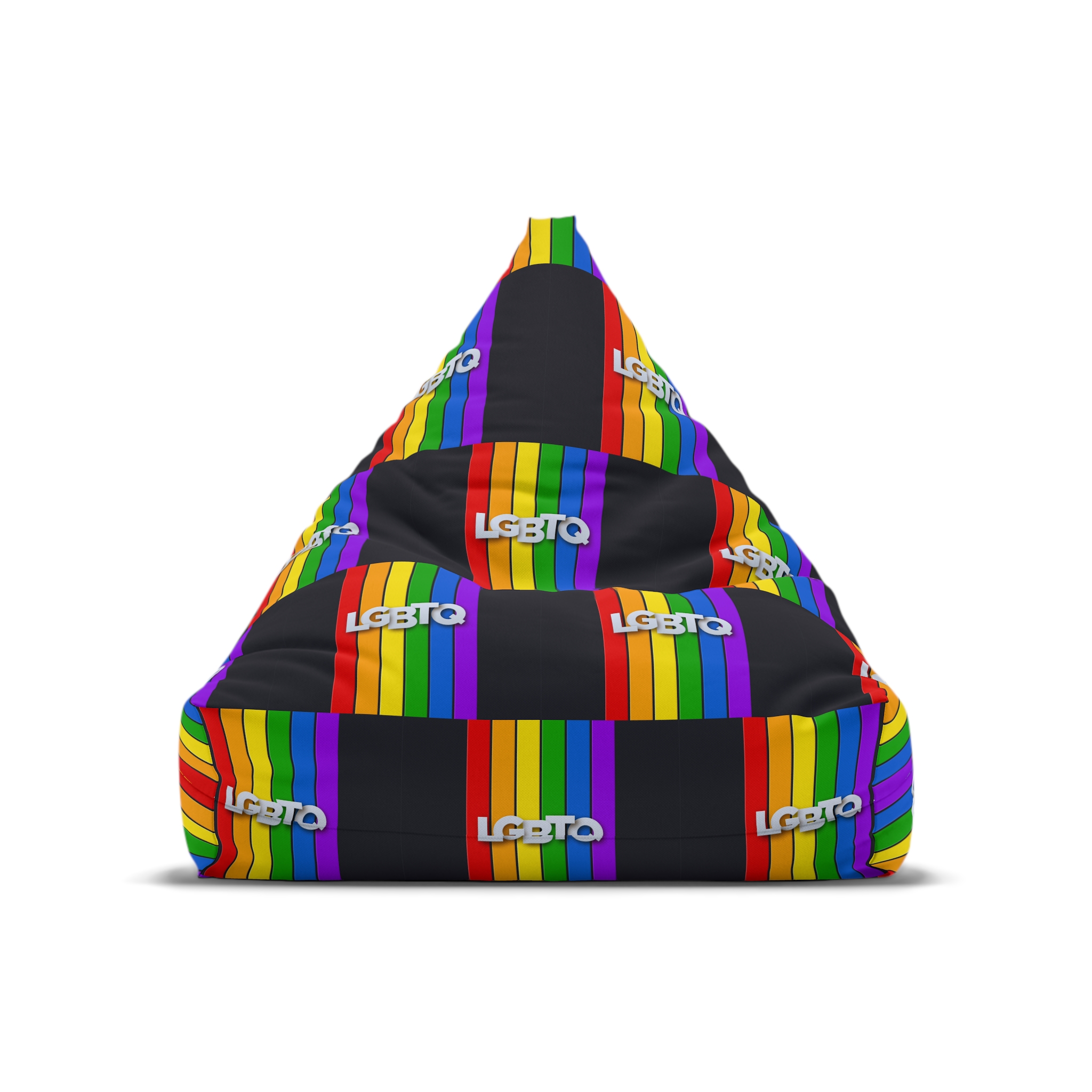 Lgbtq Paper Sign Rainbow Flag Bean Bag Chair Cover - Image 5