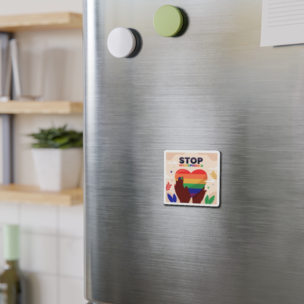 Hand Drawn Stop Homophobia Message Illustrated Die Cut Magnets - Image 3