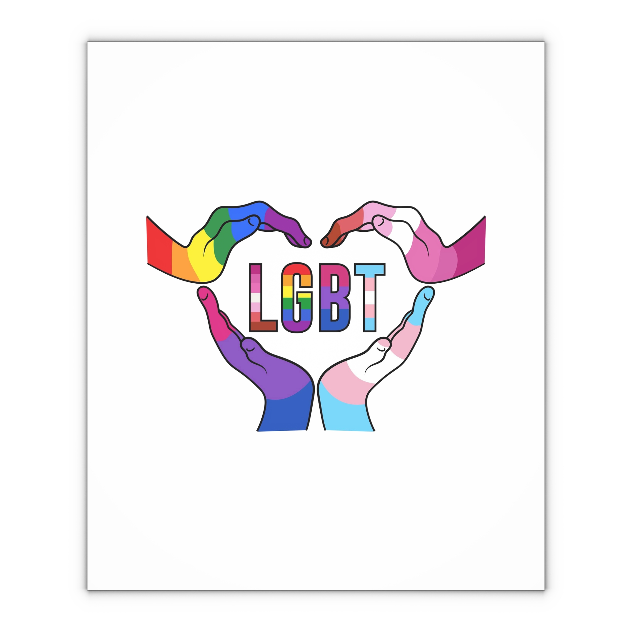 Lgbt Hands United Pride Month Rainbow Flag Vector Illustration Isolated White Background Gift Wrapping Paper Sheets 1pc - Image 4