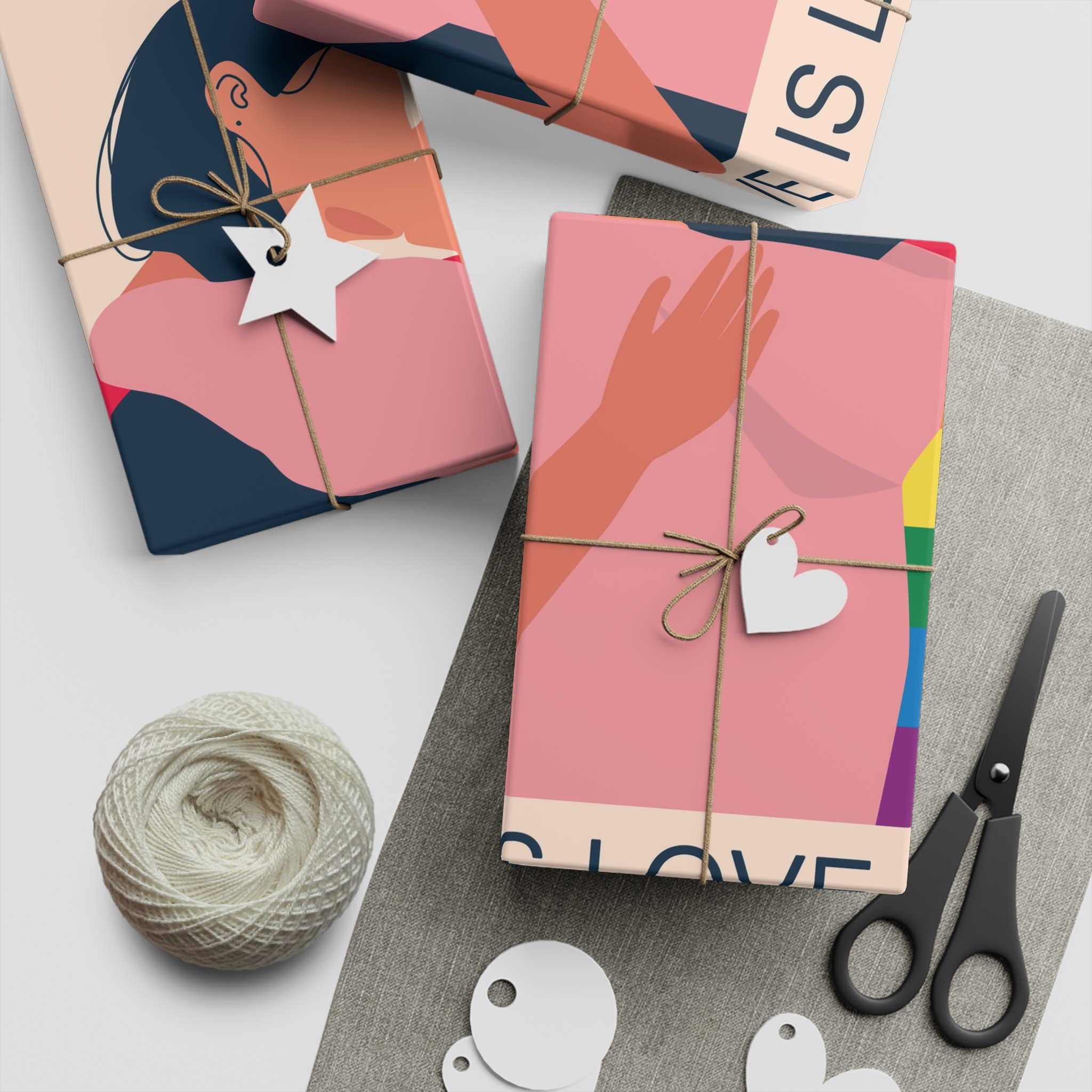 Couple Leasbians Gift Wrapping Paper Sheets 1pc - Image 2
