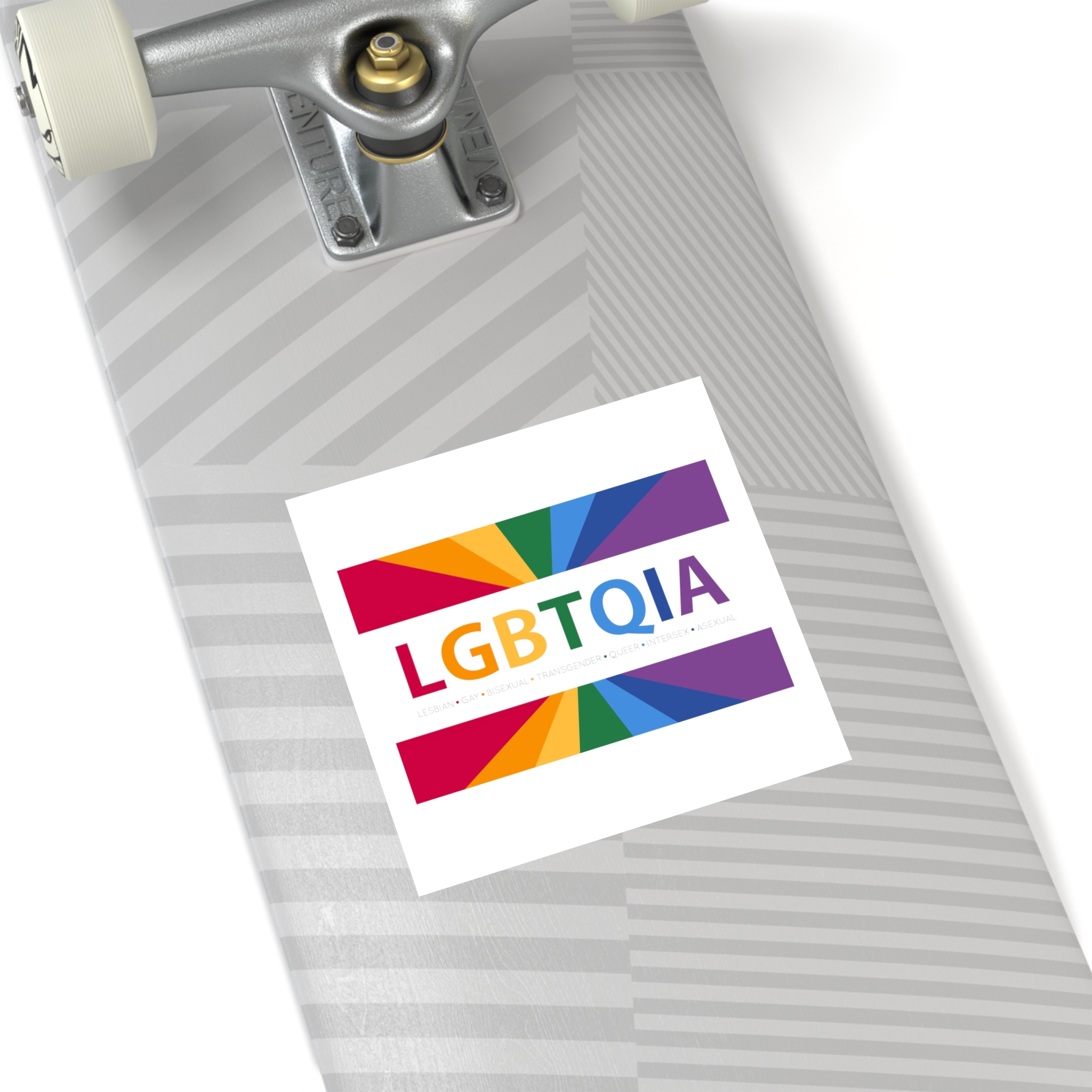 Lgbtqia Text Banner With Rainbow Background Lgbtqia Typography With Lgbt Gay Pride Flag Colours Laminate Stickers Square - Image 36