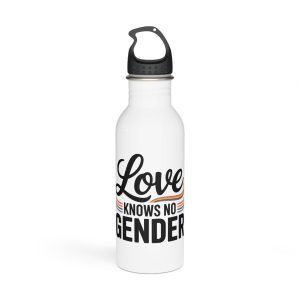Love Knows No Gender T Shirt Design Isolated White Background 2 Stainless Steel Water Bottle