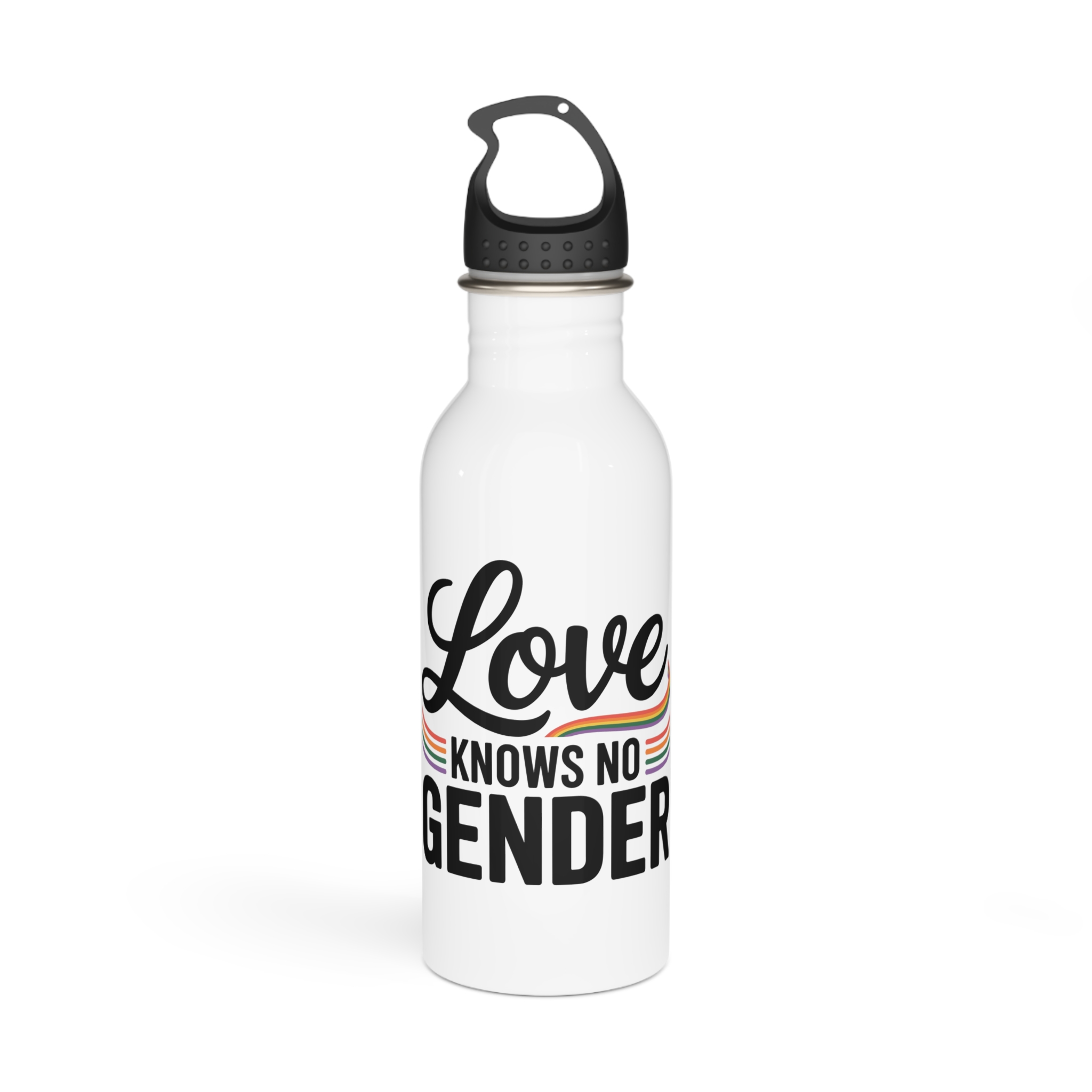 Love Knows No Gender T Shirt Design Isolated White Background 2 Stainless Steel Water Bottle